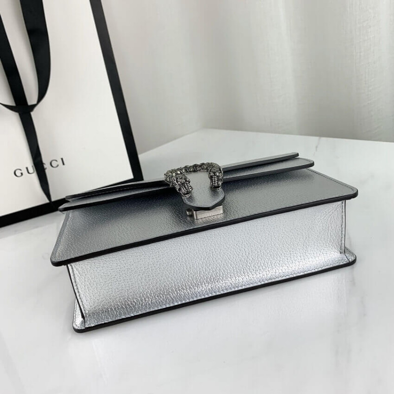 Replica Gucci Dionysus Small Shoulder Bag In Silver Lame Leather 4996231:1High-quality replica