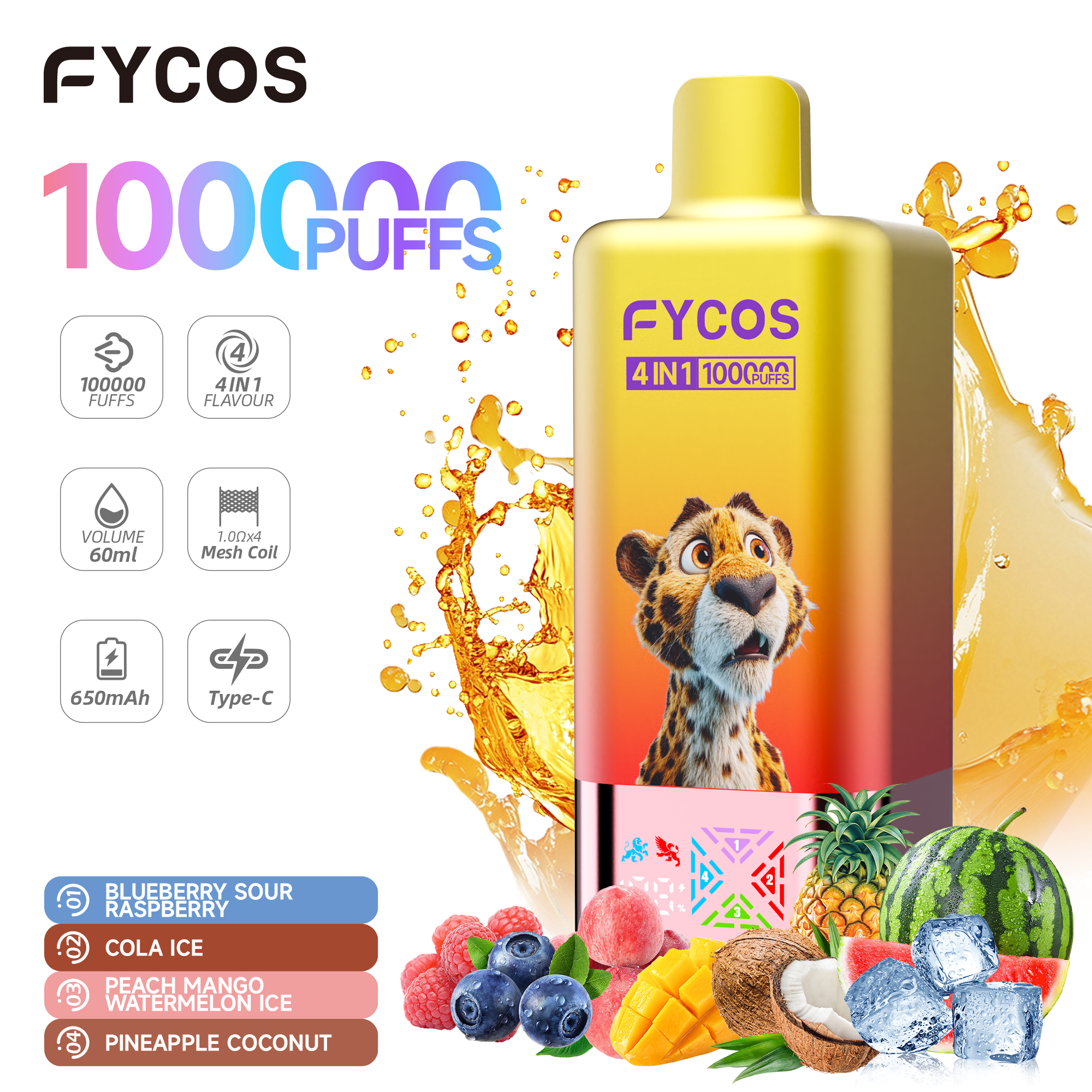 FYCOS 4 IN 1 100K Puffs Disposable Vape