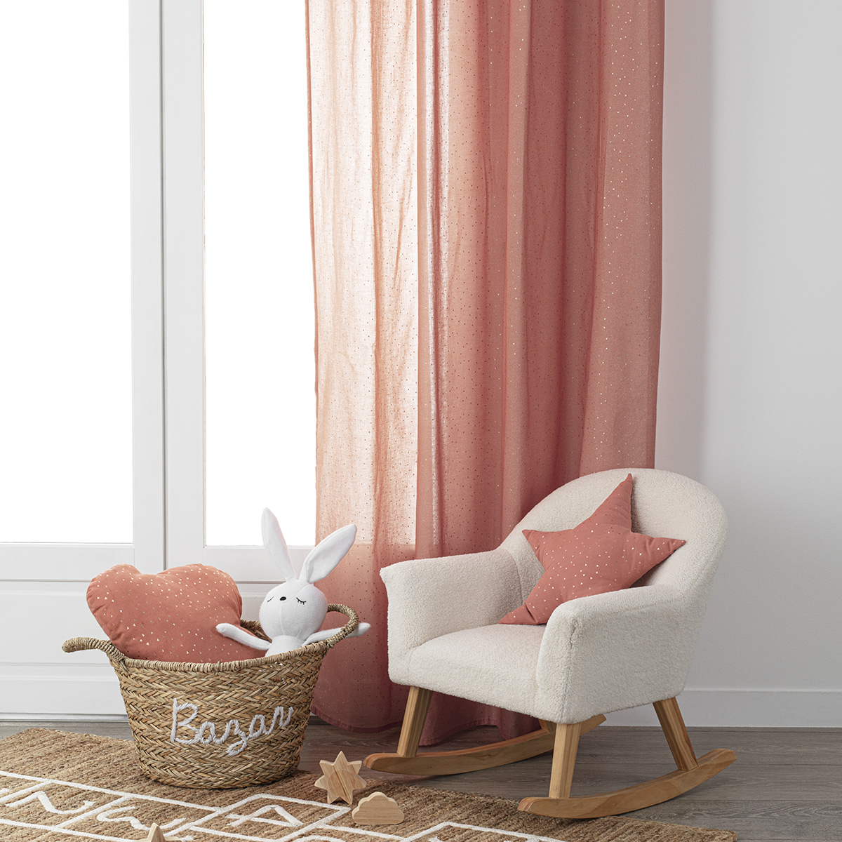 Curtain "Berlingot" Terracotta pink, 140x250 cm