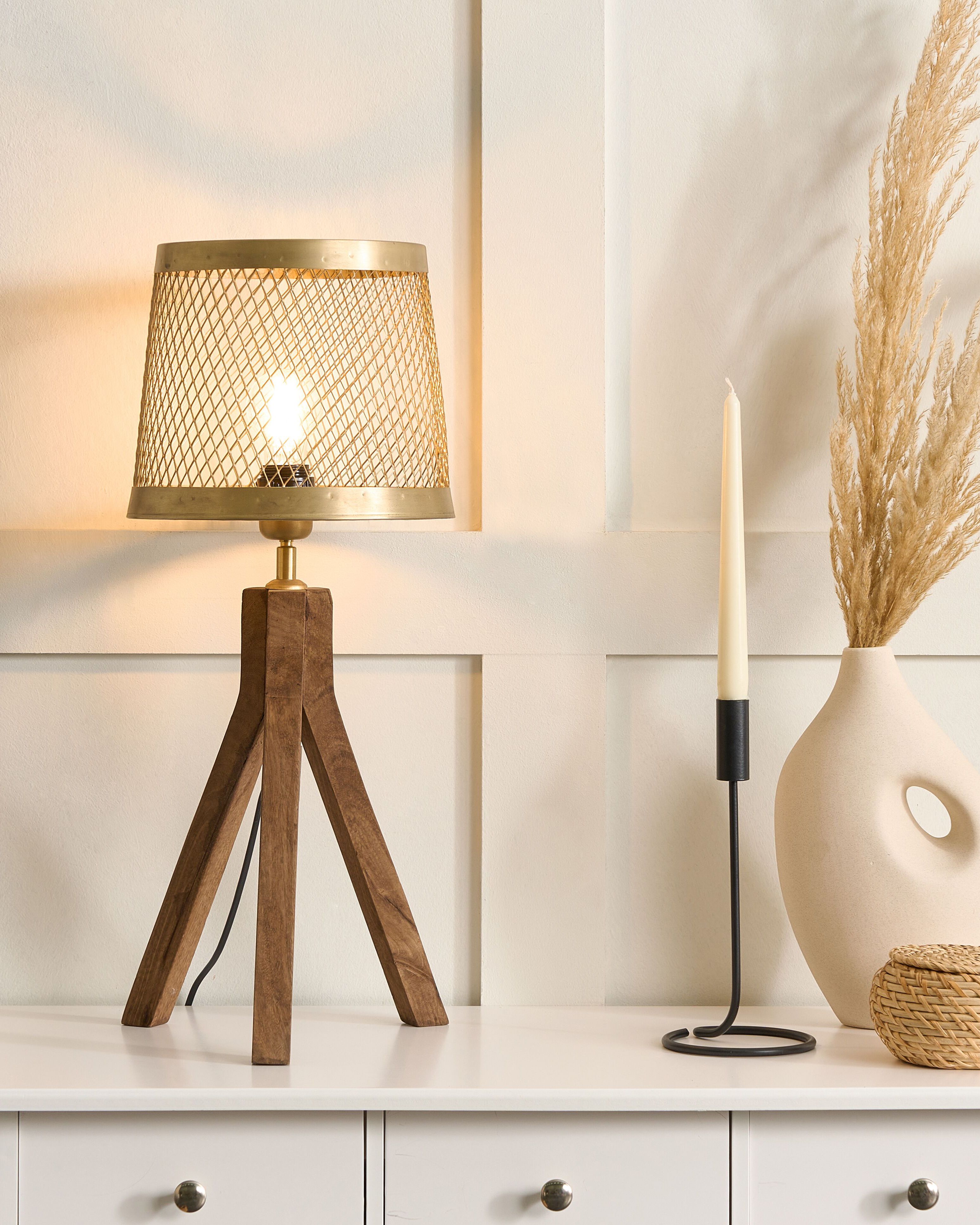 Table Lamp BEKI Mango Wood Brown