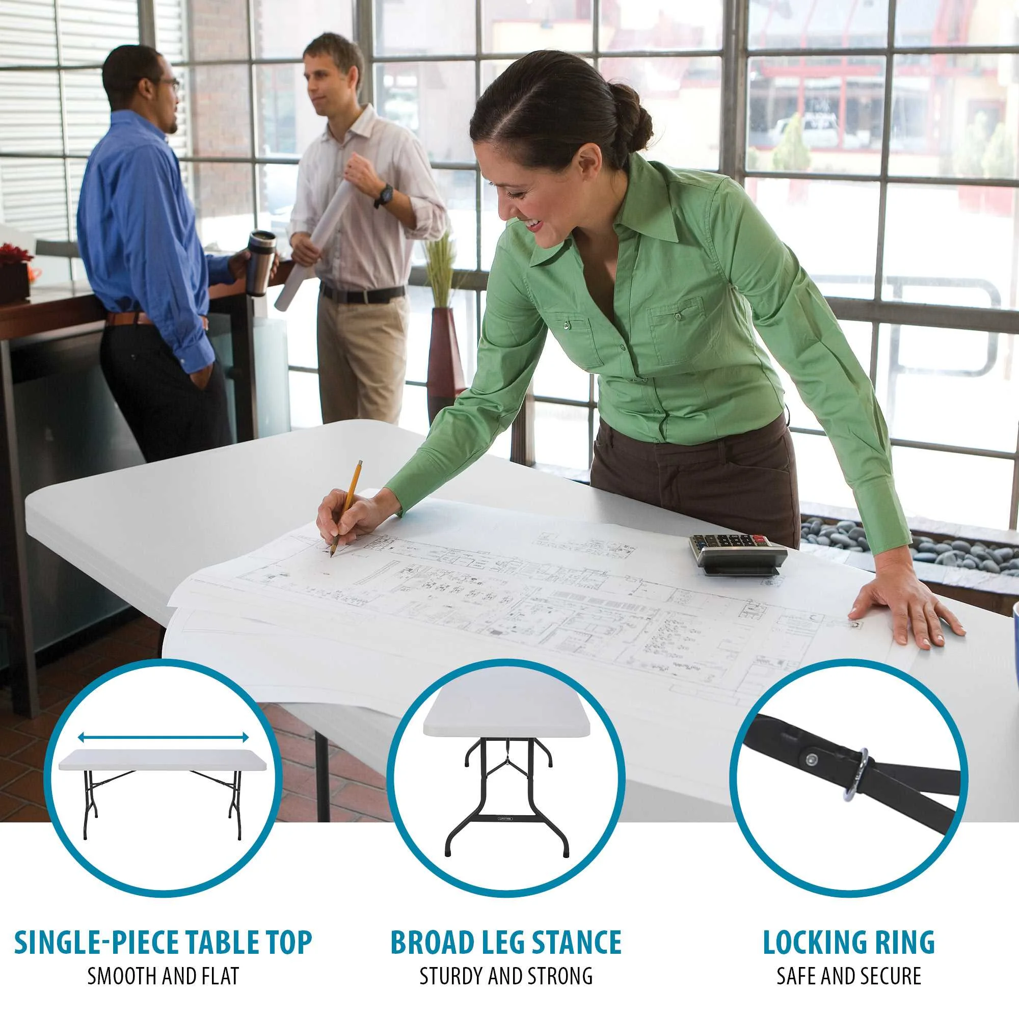 Lifetime 6' Commercial Grade High-Quality Folding Table, White - Image 4
