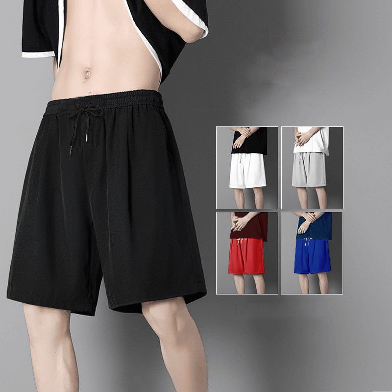 Summer men's shorts, ice silk quick-dry knee-length shorts, thin sports casual loose quick-dry pants, trendy and versatile, wholesale