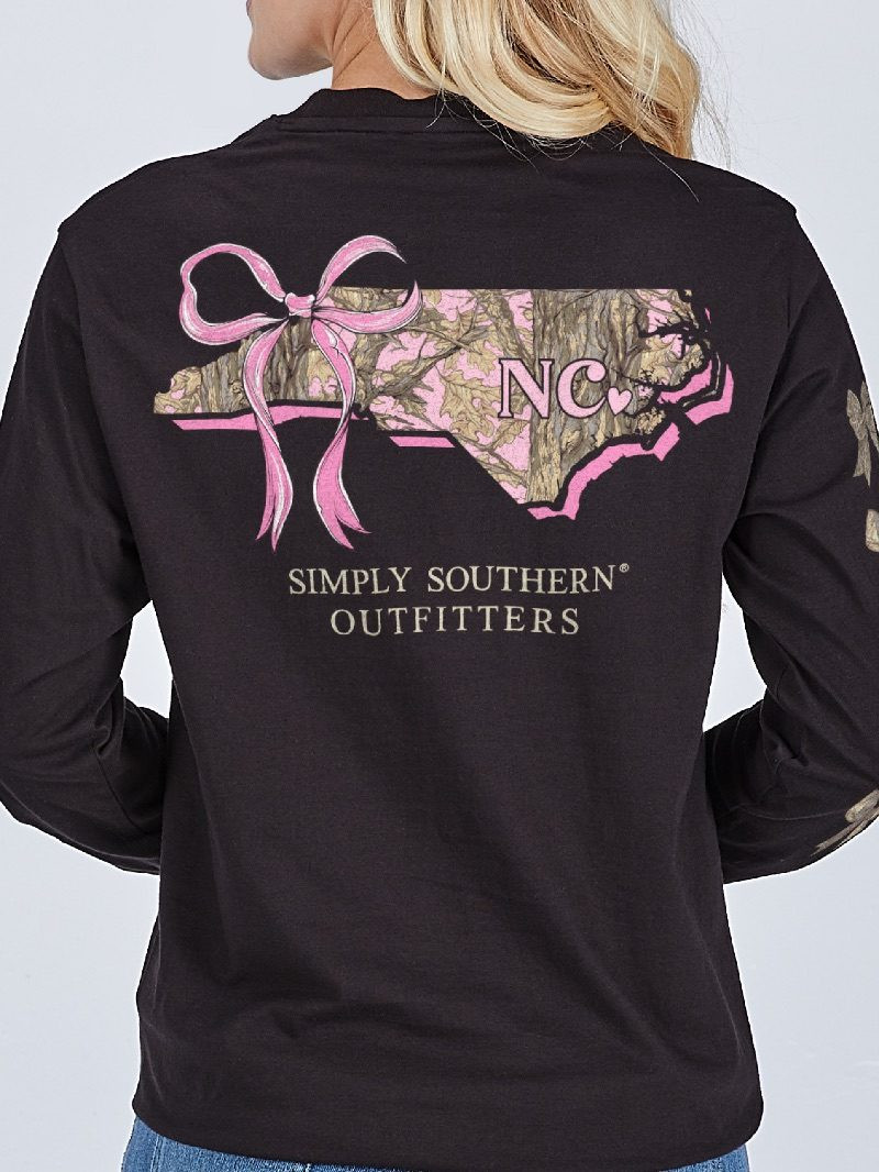 YTH-LS-STATE-NC-BLK - Simply Southern Outlet