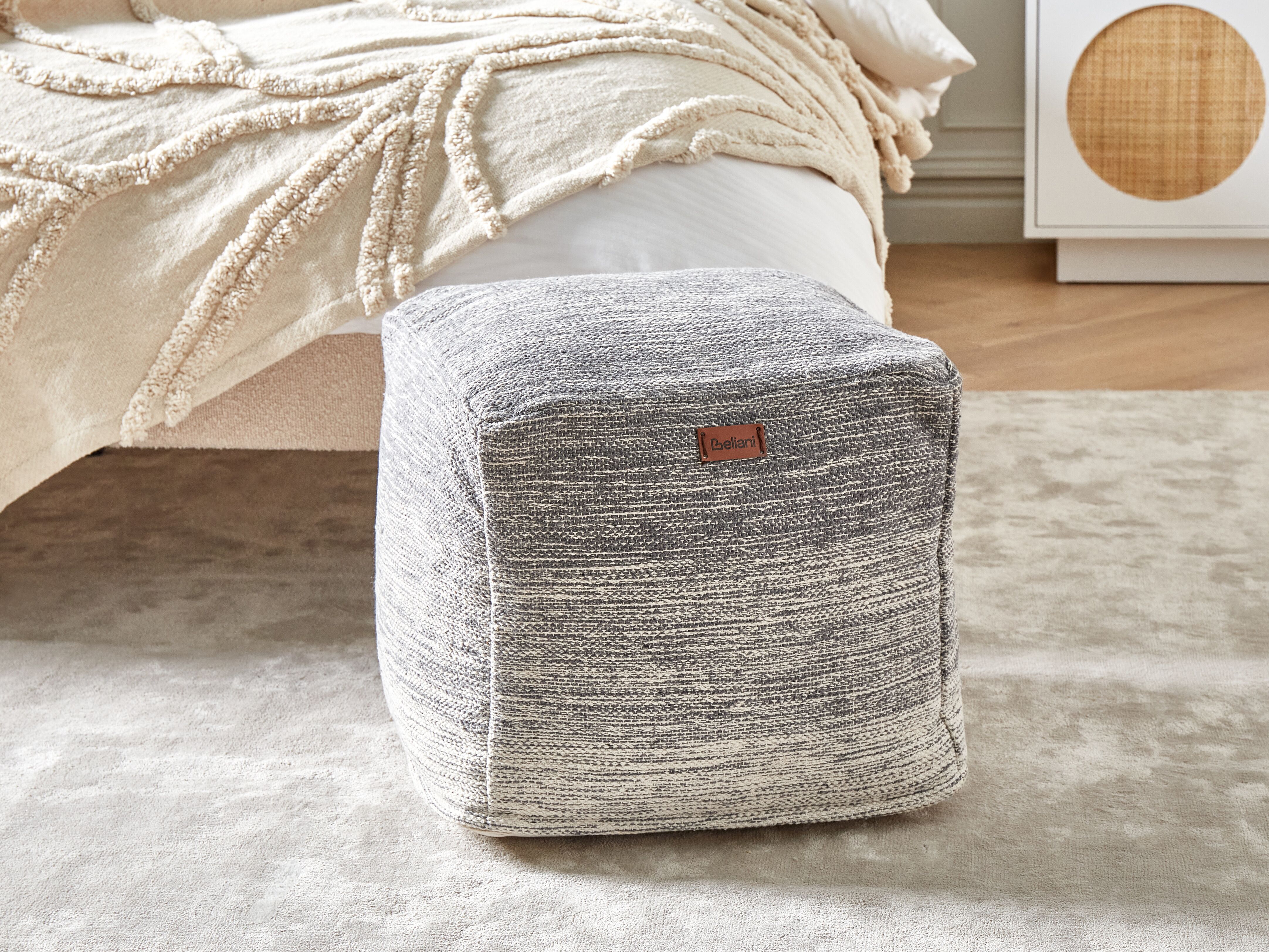 Pouffe HIRRI Cotton Light Grey