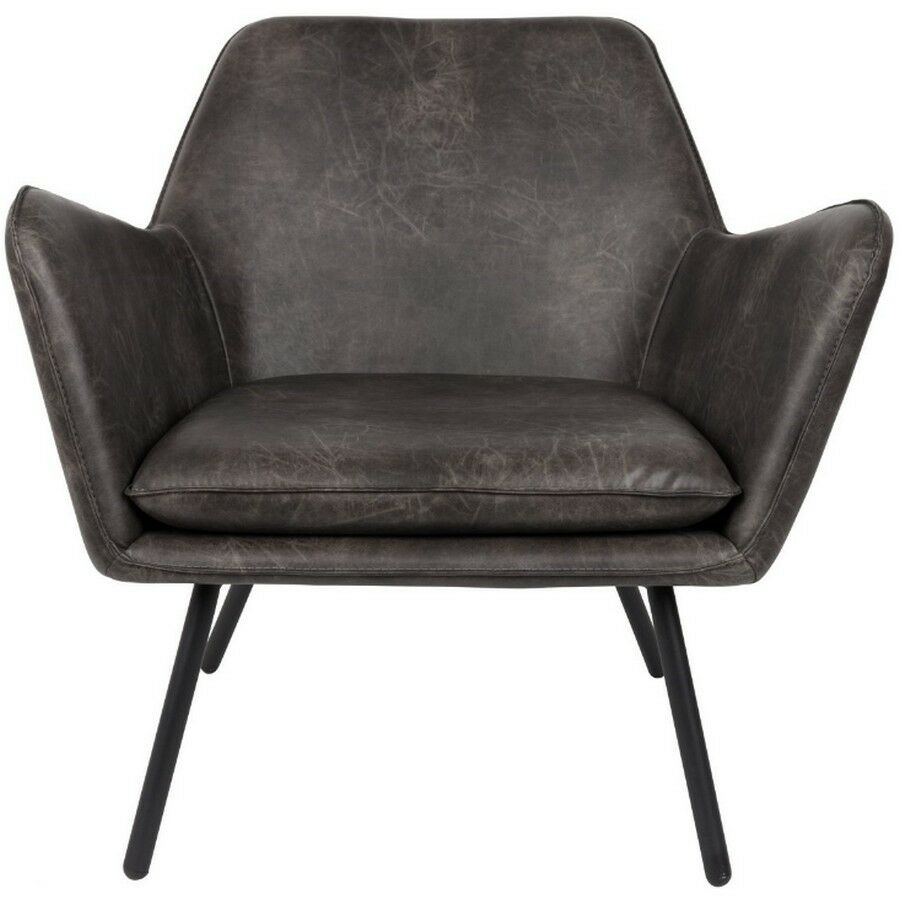 Puur - Berg fauteuil PU-leer donkergrijs