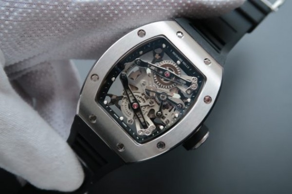 Replica Richard Mille RM038 SS Black Inner Bezel Skeleton Dial Black Rubber Strap Jap Quartz - Elite Watch Atelier