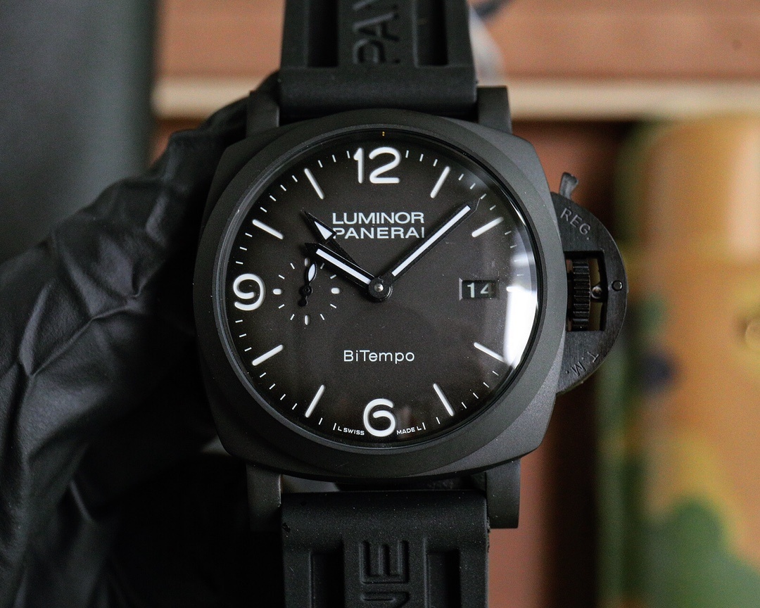 Panerai Luminor BiTempo Titanium DLC - New York Grey Dial 44mm PAM01467(1:1 replica) - Top club
