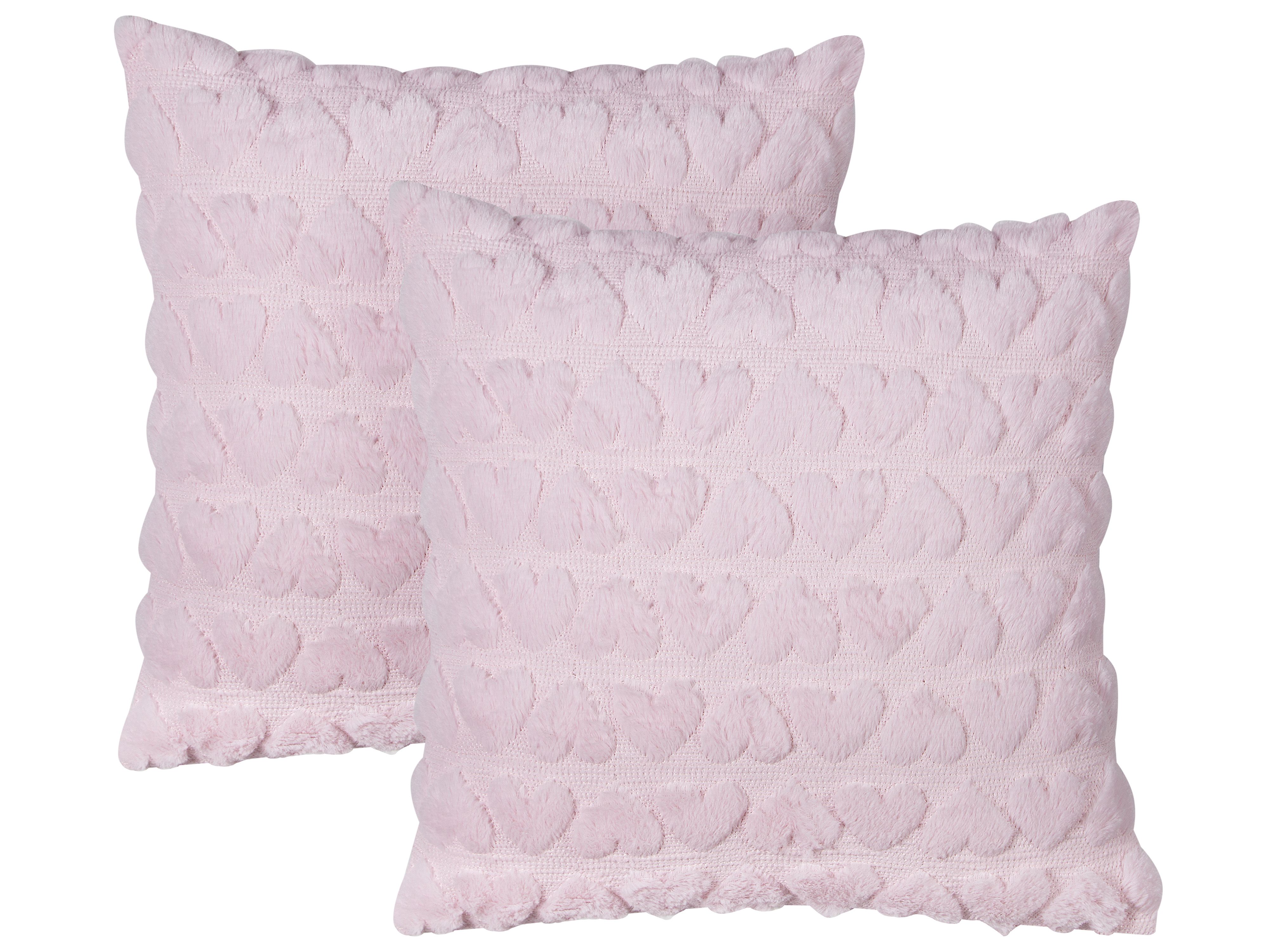 Set of 2 Decorative Cushions ASTRANTIA 45 x 45 cm Pink