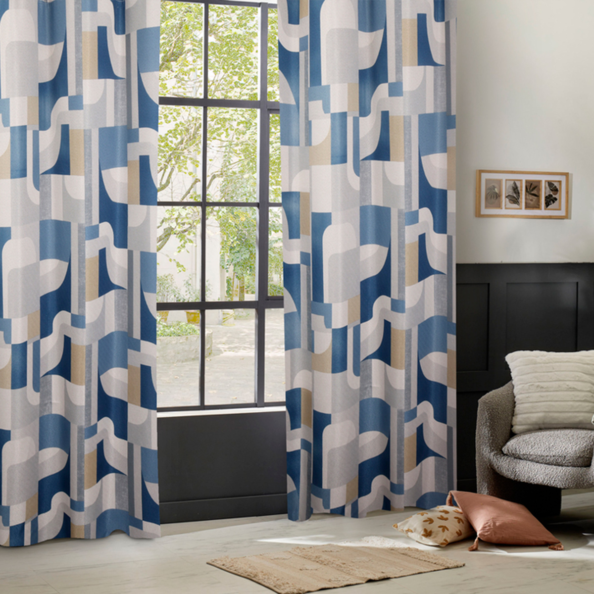 Blackout curtain "Elena" Blue, 135x260 cm
