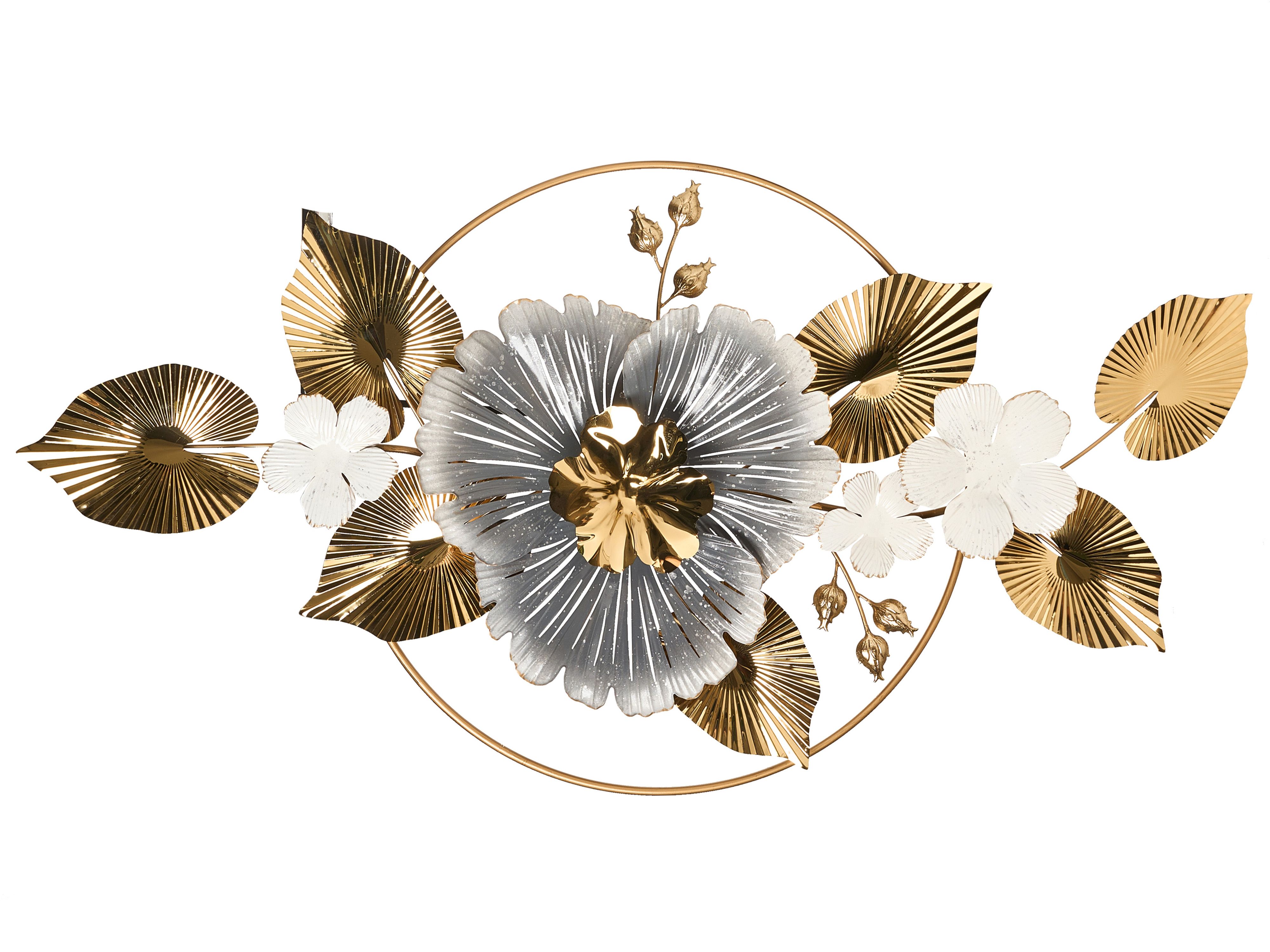 Wall Decor Flower TERBIUM Metal 56 cm Gold