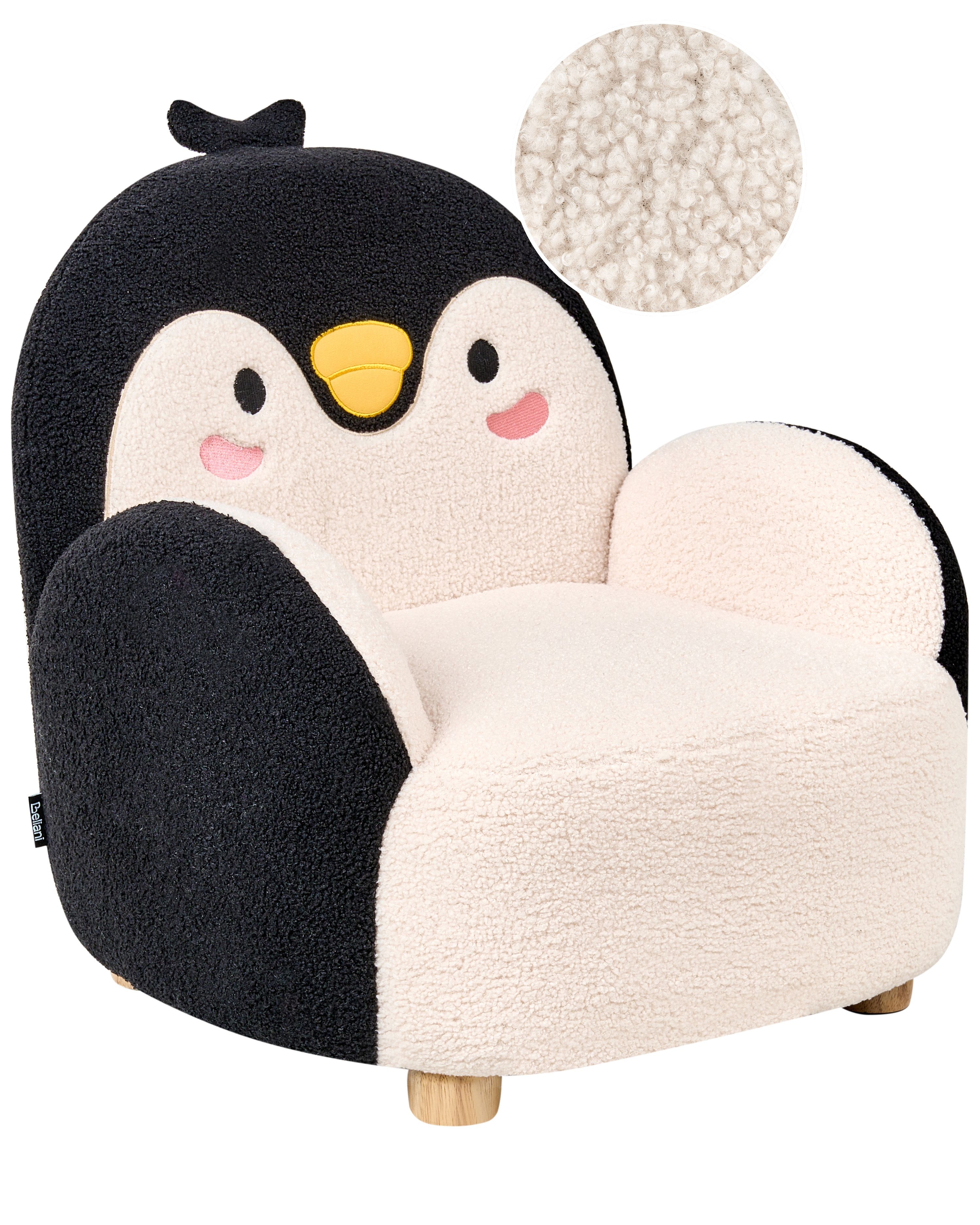 Kids Armchair Penguin FYN Boucle Black