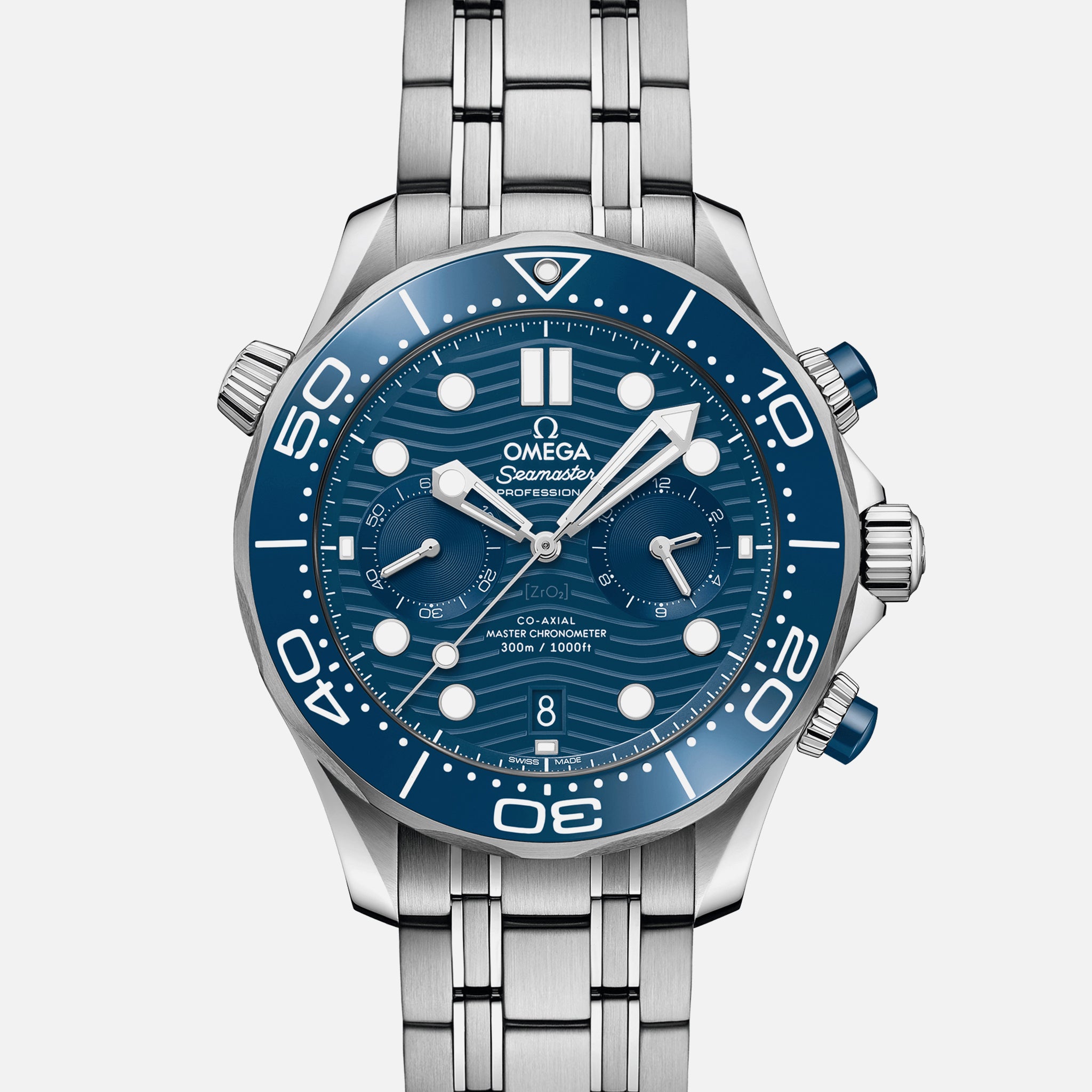 Seamaster Diver 300M Co-Axial Master Chronometer Chronograph 44mm Blue Dial On Bracelet(1:1 replica) - Elite Watch Atelier