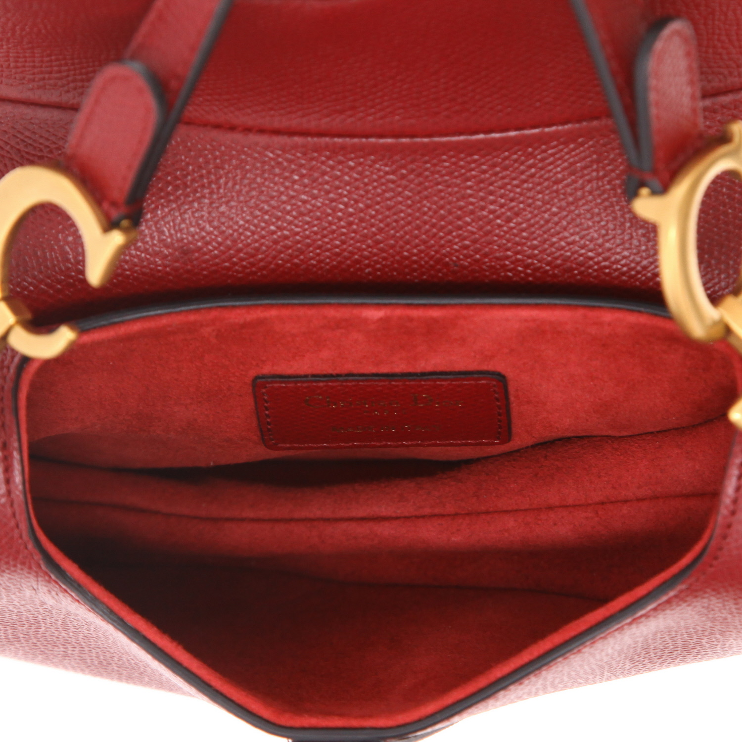 Dior Saddle mini handbag in red grained leather1:1High-quality replica
