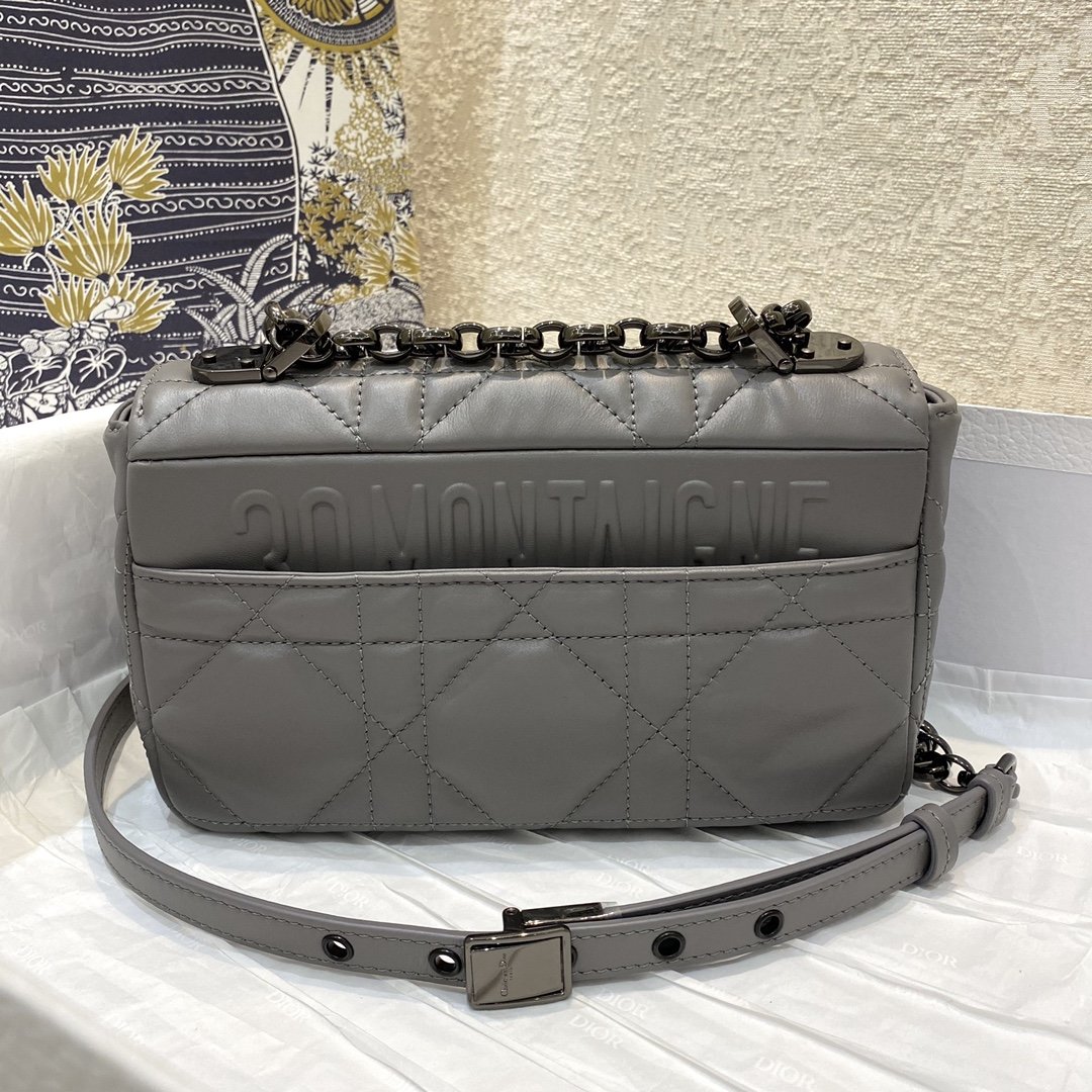 Christian Dior Mini Dior Caro Bag Gray Padded Macrocannage, Gray, For Women Women’s Handbags, Crossbody Bags, 20cm CD1:1High-quality replica