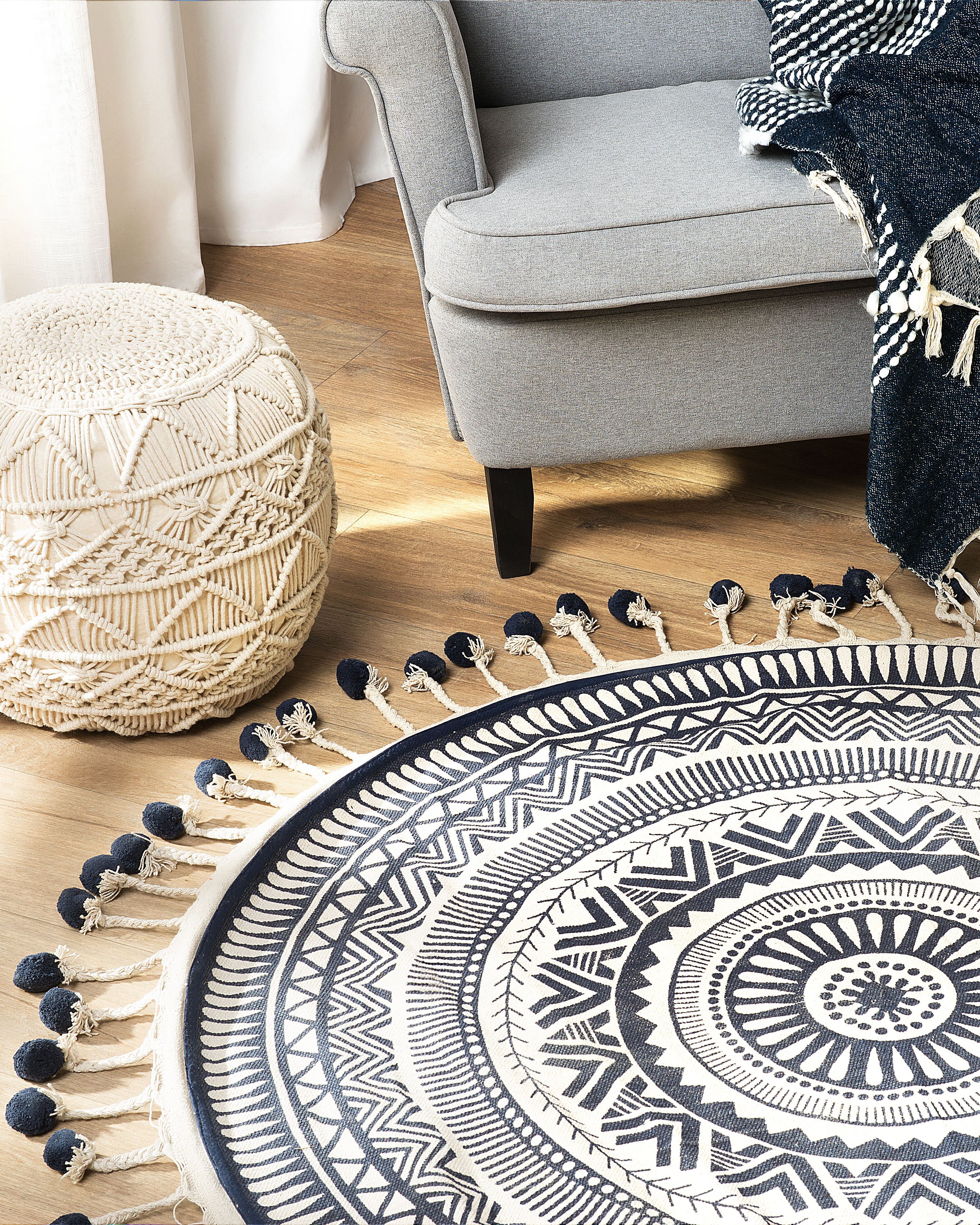 Rug TATVAN Blue ø 120 cm Cotton