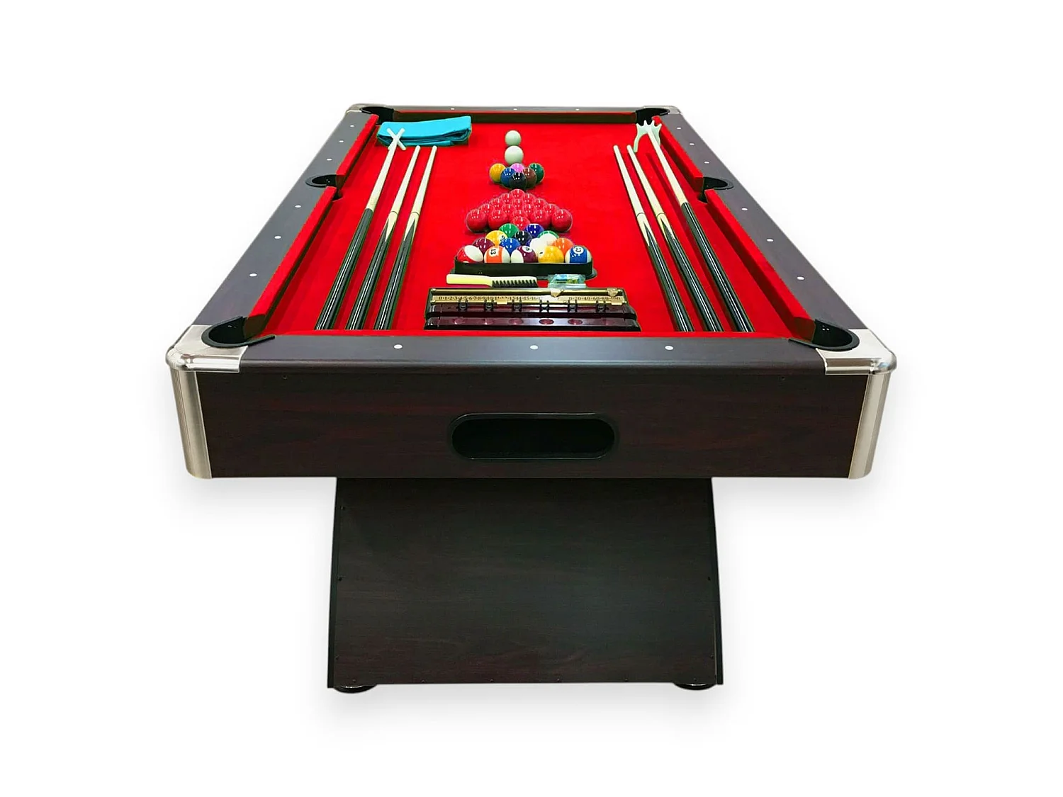 Table de Billard 8 Pieds moderne rouge avec accessoires complets – Thanos