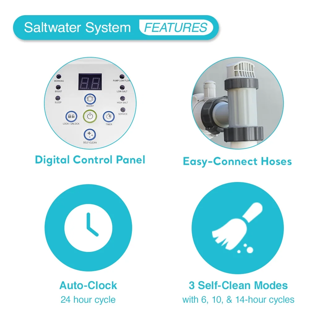 Intex 26661EG Krystal Clear Pool Small and Sleek Saltwater System, 110-120V - Image 33