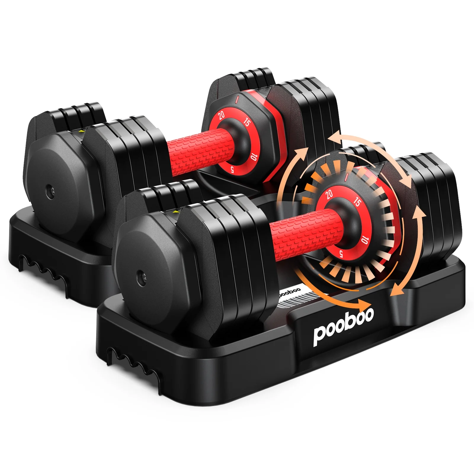 (1 Pair) LNOW 50lbs Quick Select Adjustable Dumbbells for Home Gym 5 in 1 Free Weights 5/10/15/20/25lb/50lb Dumbbell with Anti-Slip Handle, Suitable for Home Gym Exercise Equipment - Image 15