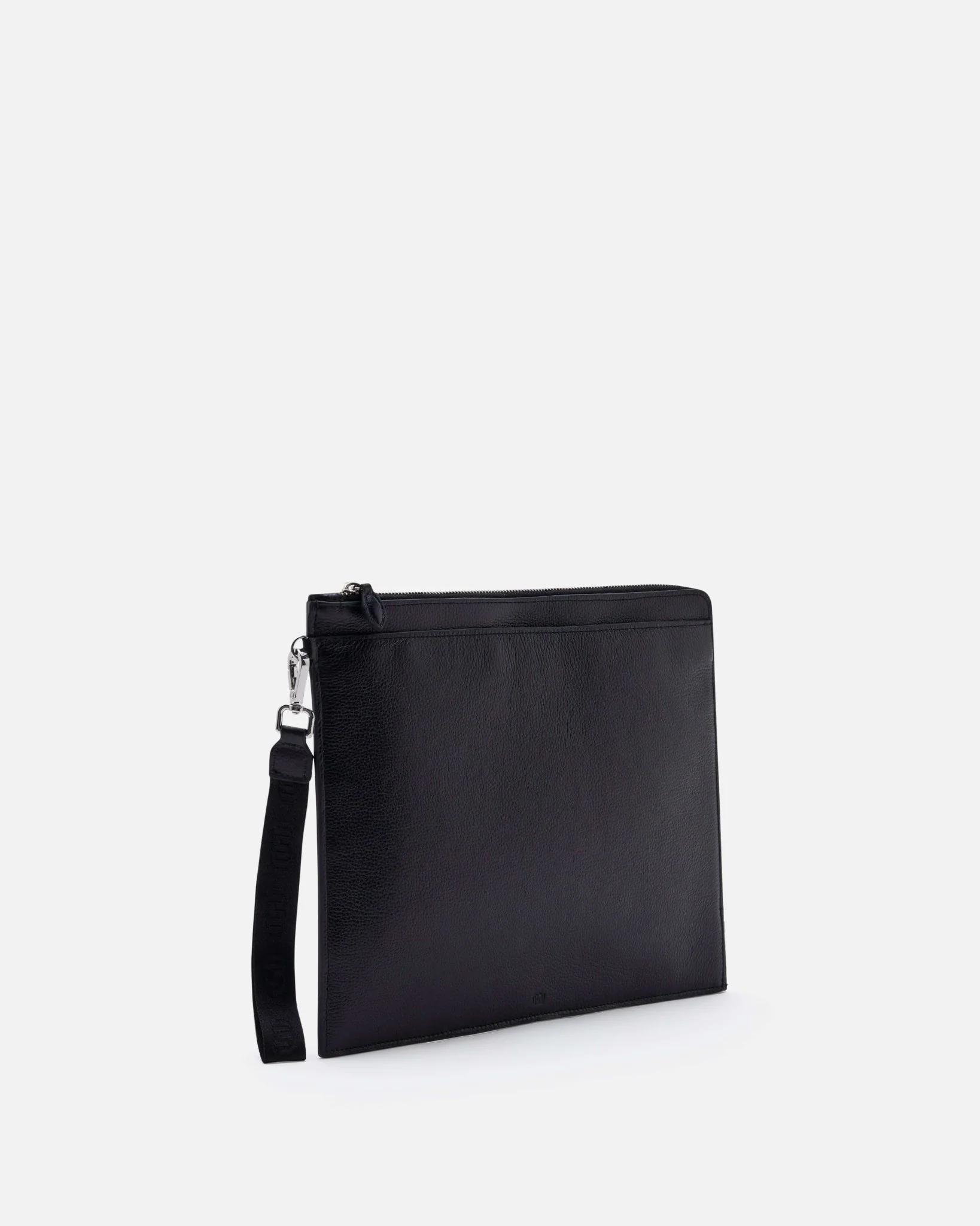 POCHETTE KILIAN/GR - En cuir grainé noir