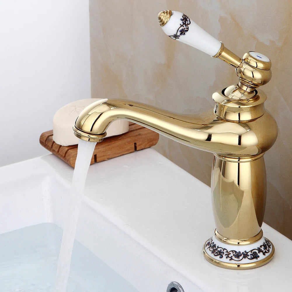 AntiqueGold | Enkelvoudige Handgreep Wastafelmixer