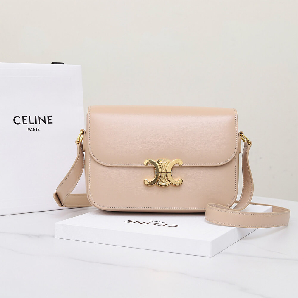 CELINE CLASSIQUE TRIOMPHE BAG in shiny calfskin(HIGH-END GRADE)1:1High-quality replica