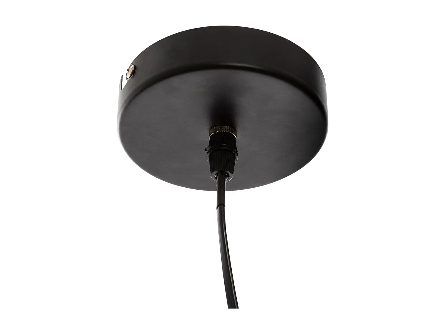 Luminaire Suspension en Bois et Métal Noir D 15 cm