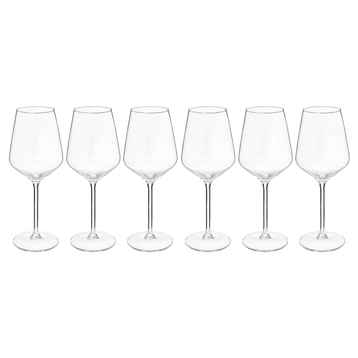 Set of 6 wine glasses "Nora" 380 ml, Transparent