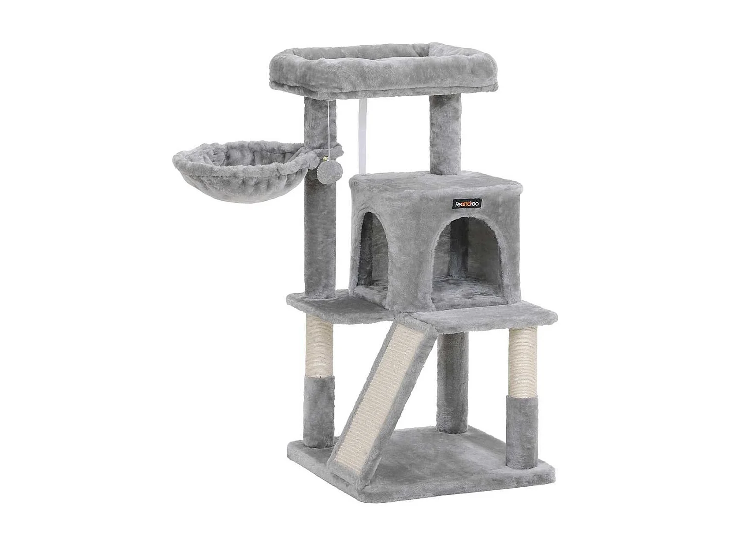 FEANDREA Arbre à chat, tour à chat, perchoir élargi pour grands chats, gris clair PCT51W