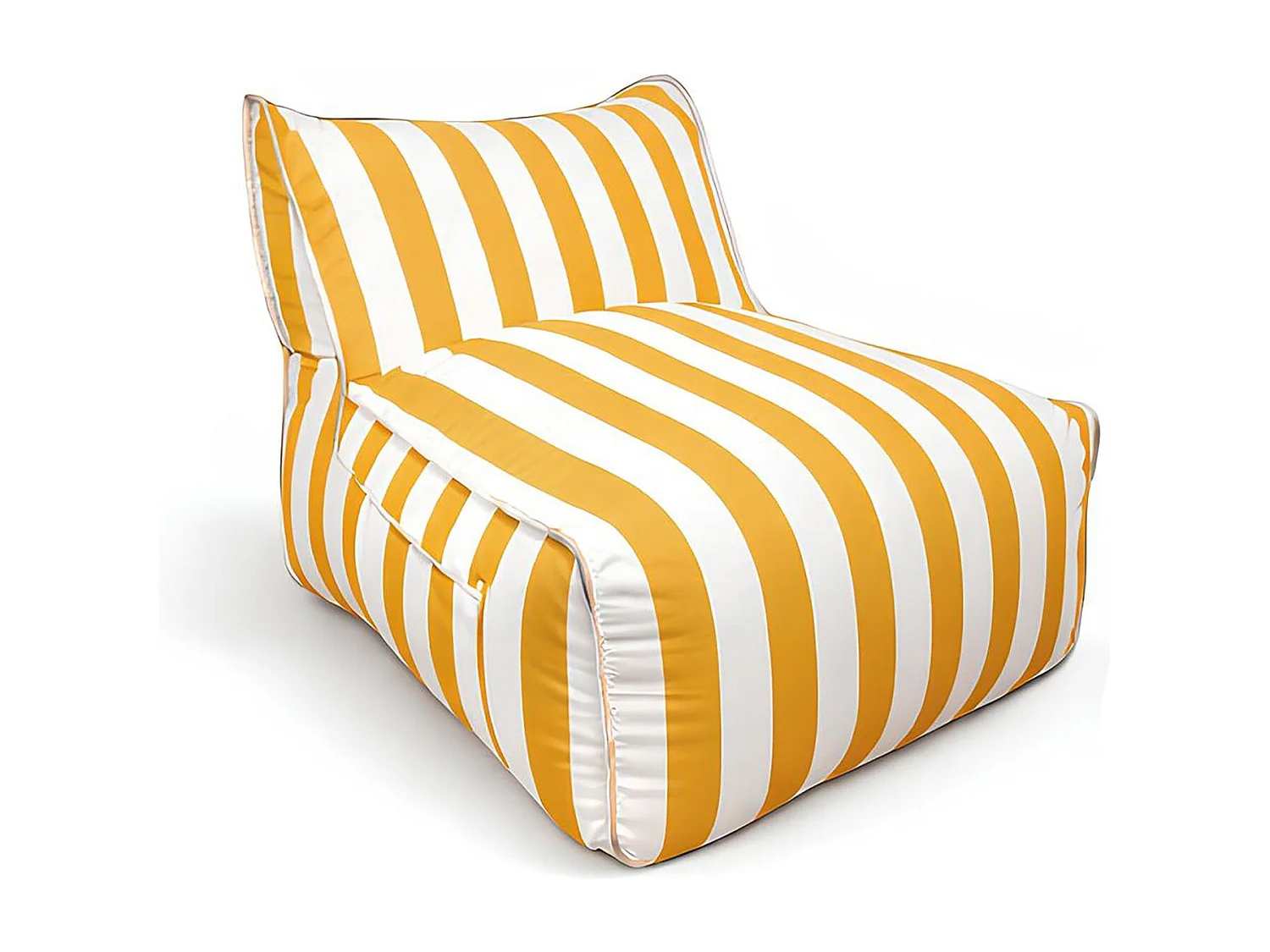 Now's Home - Fauteuil Exterieur Compresse Raye Bouton Or Blanc 75x90x70cm Flavio