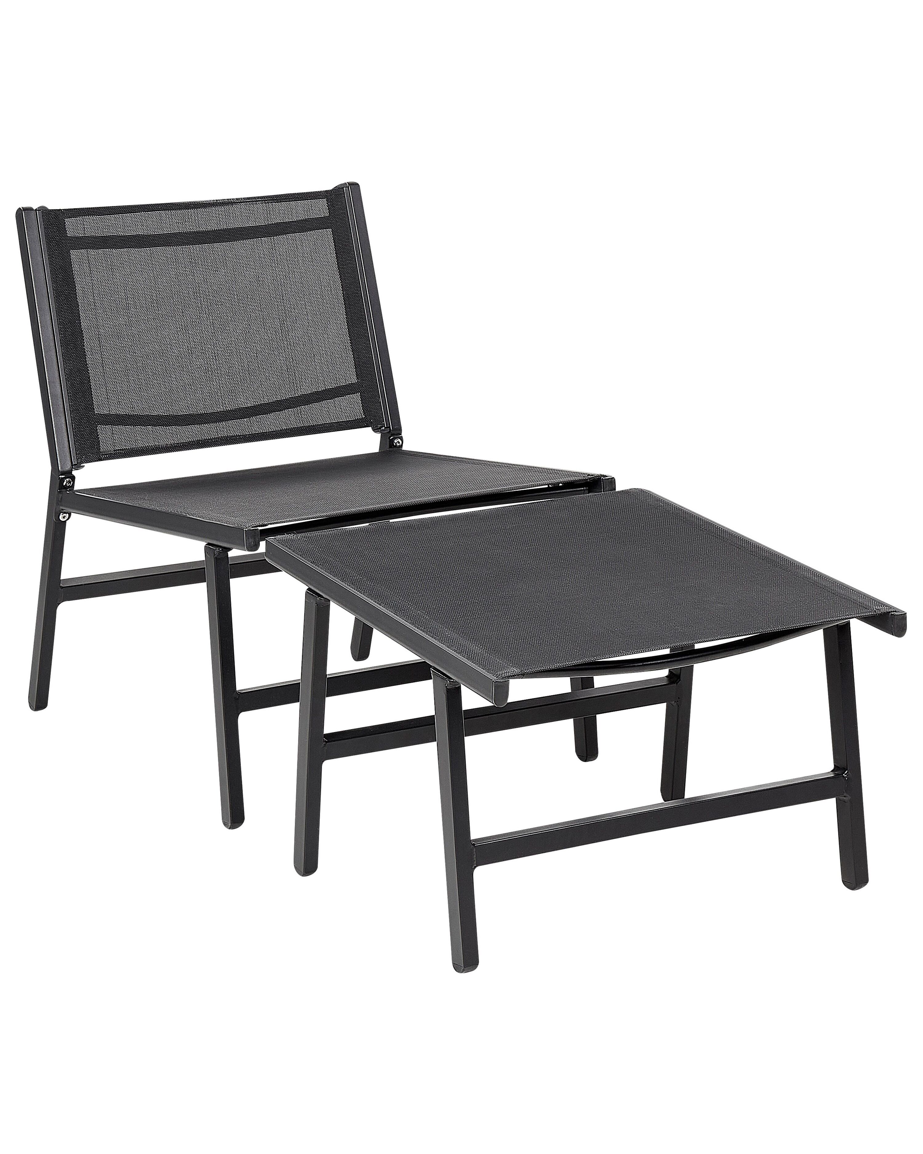 Garden Chair MARCEDDI Metal Black