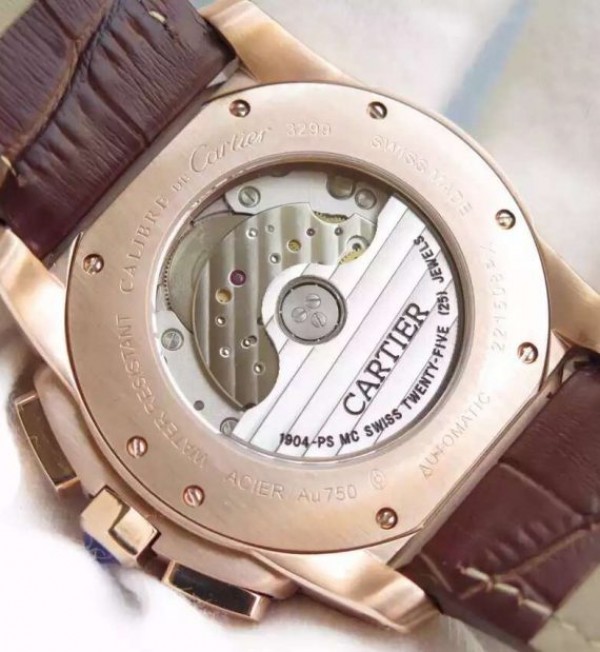 Replica Cartier JF Cartier Calibre de Cartier RG Chronograph White Dial Miyota 9100 - Top club