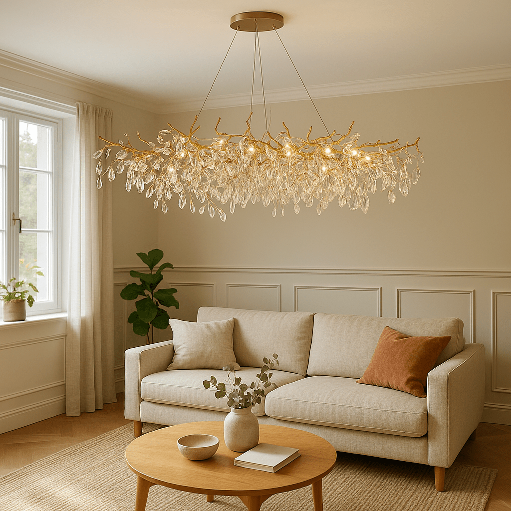 Glazen Kroonluchter Modern in Franse Stijl met LED Verlichting – Elegante Kristallen en Aluminium Structuur