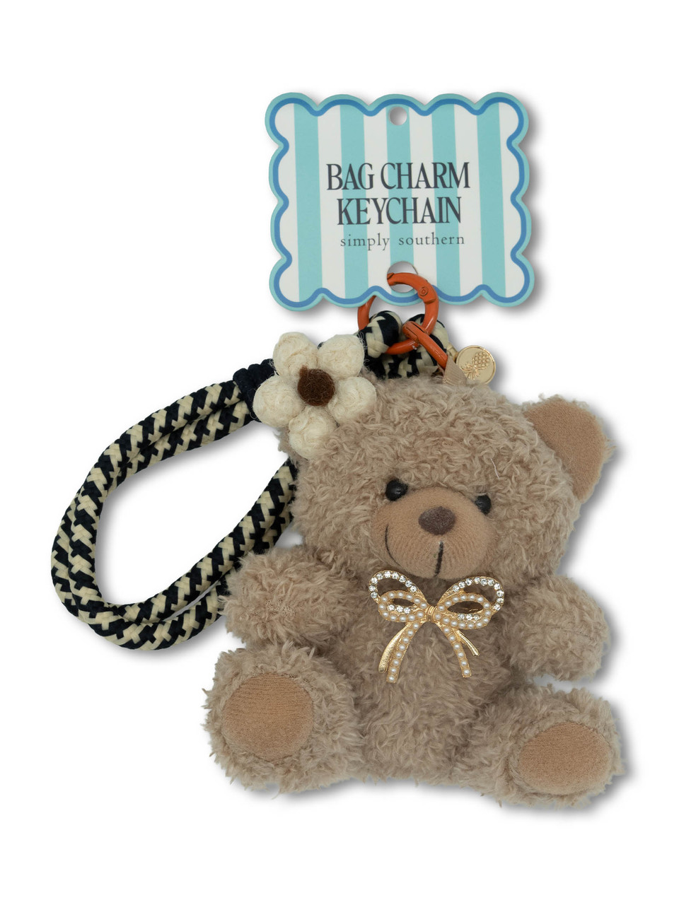 0126-BAG-CHARM-PLSH-BRWNBEAR - Simply Southern Outlet