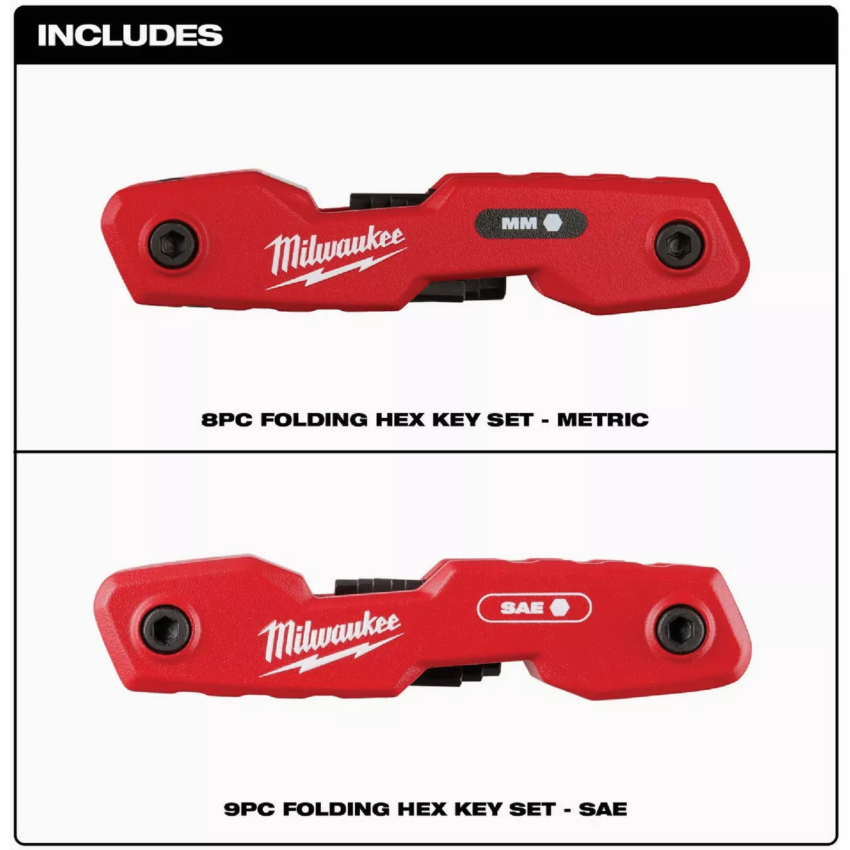 Milwaukee SAE/Metric Folding Hex Key Set, 17-Piece (2-Pack)