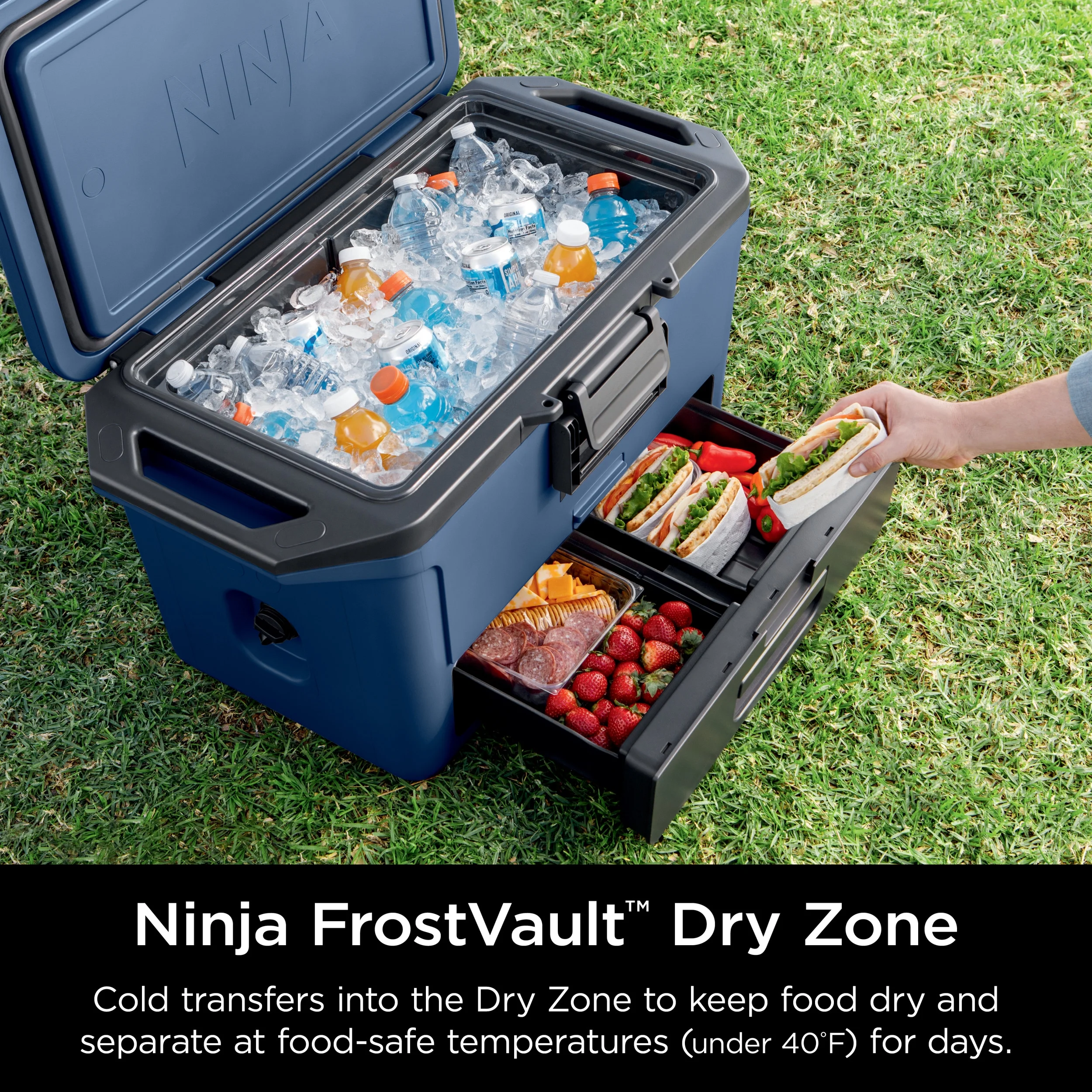 Ninja FrostVault 50qt Hard Cooler with Dry Zone, Gray, FB151GY - Image 27