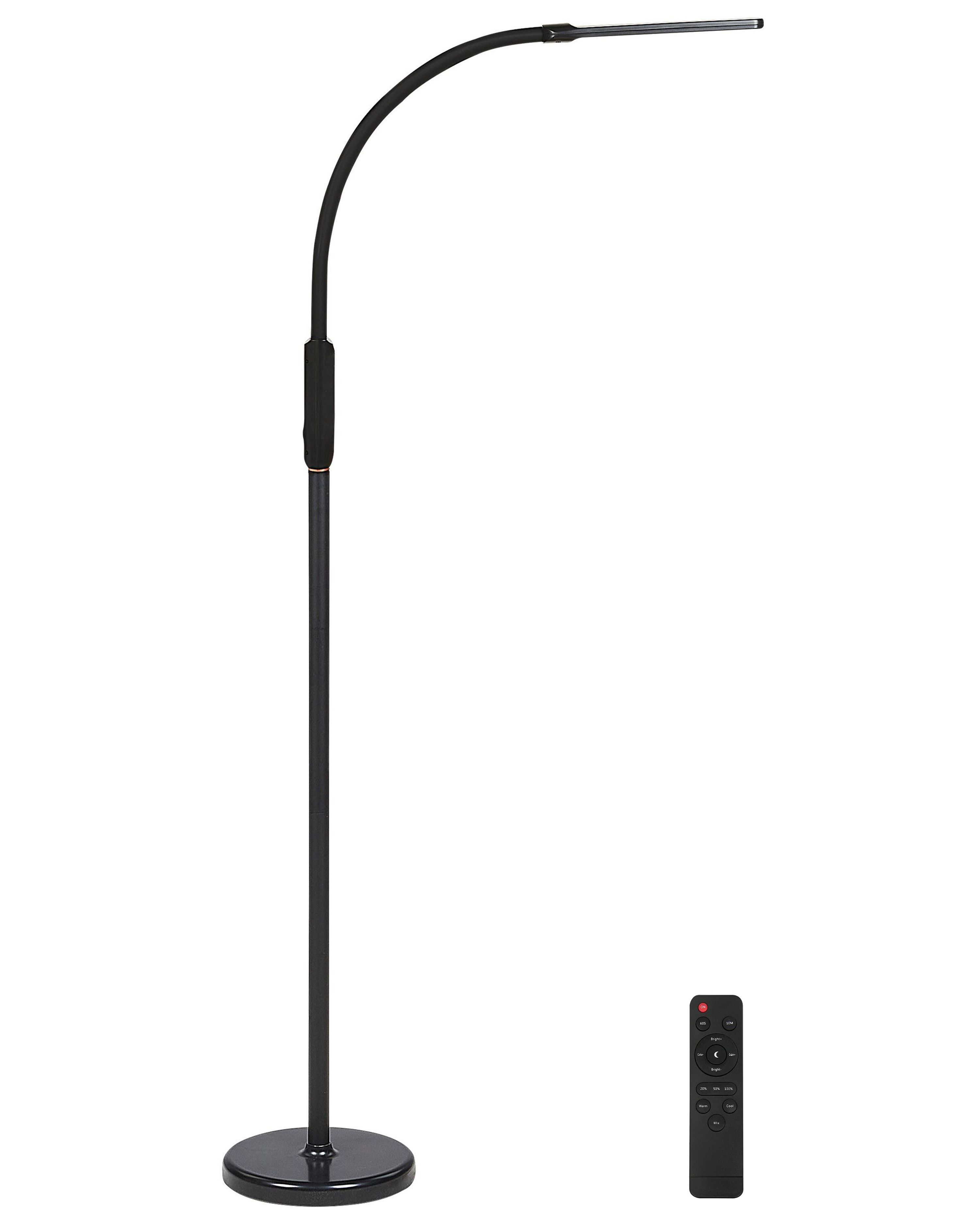 Convertible LED Floor and Clamp-On Lamp APUS with Remote with Dimmer Metal Black