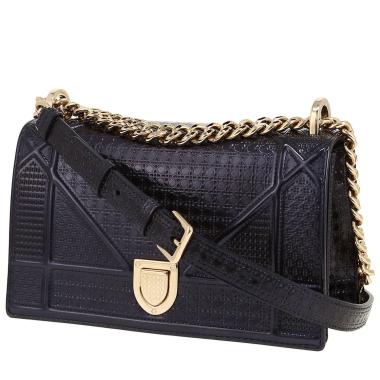 Dior Diorama Wallet on Chain shoulder bag in gold grained leather1:1High-quality replica