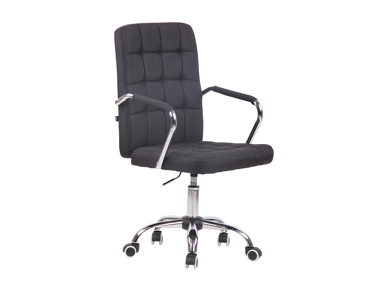 Chaise de bureau - Tissu & Métal chromé - Noir - Terni