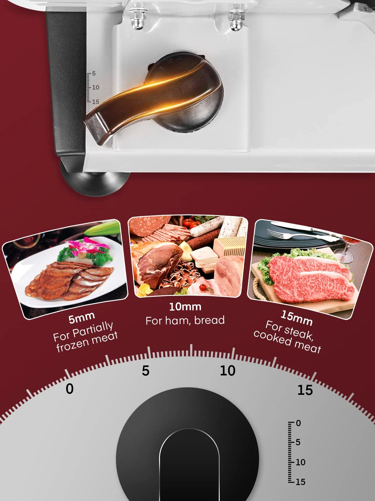 FOHERE Meat Slicer Electric Deli Food Slicer with 7.5