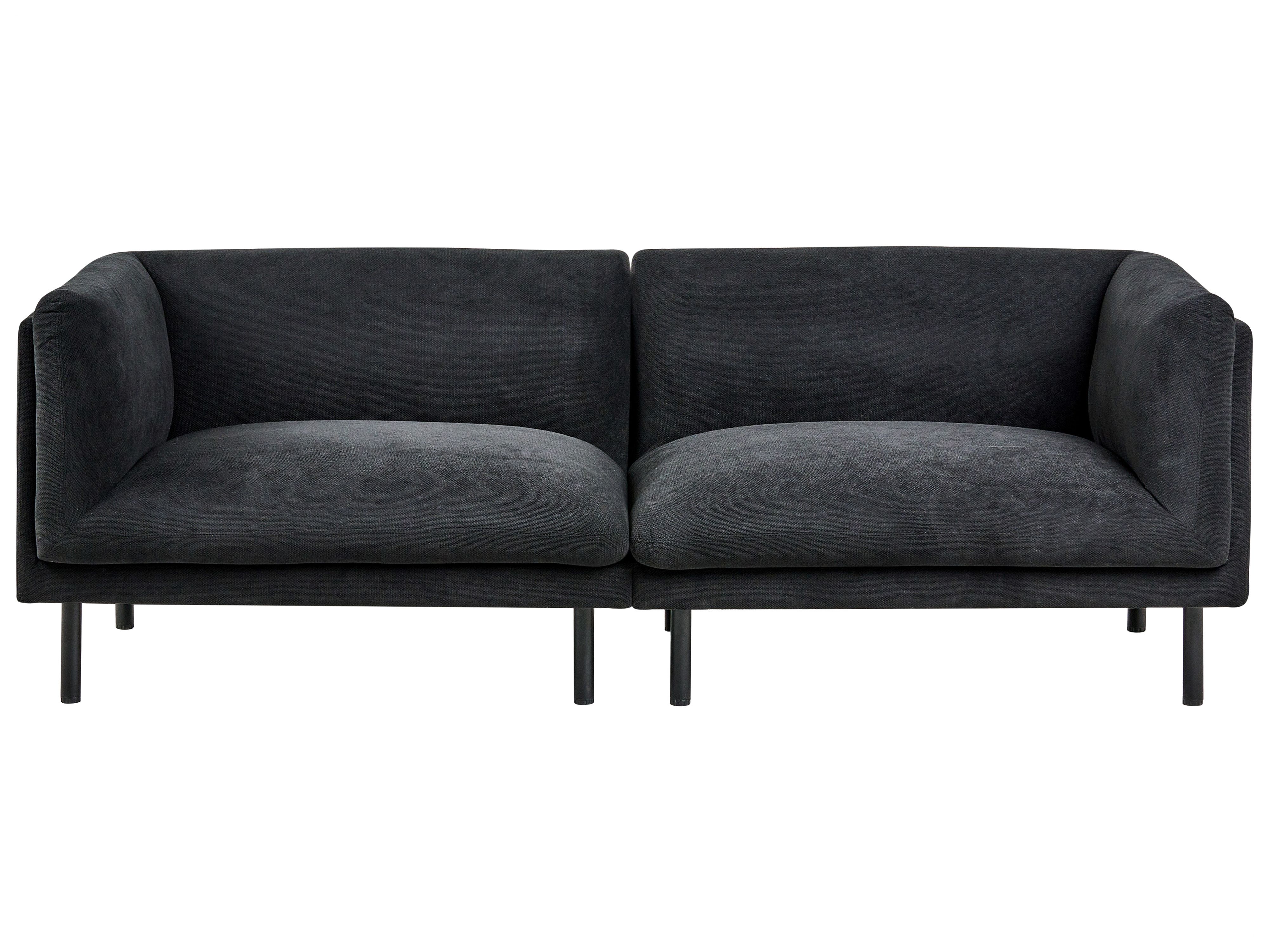 Sofa 3 Seater VORGOD Fabric Black