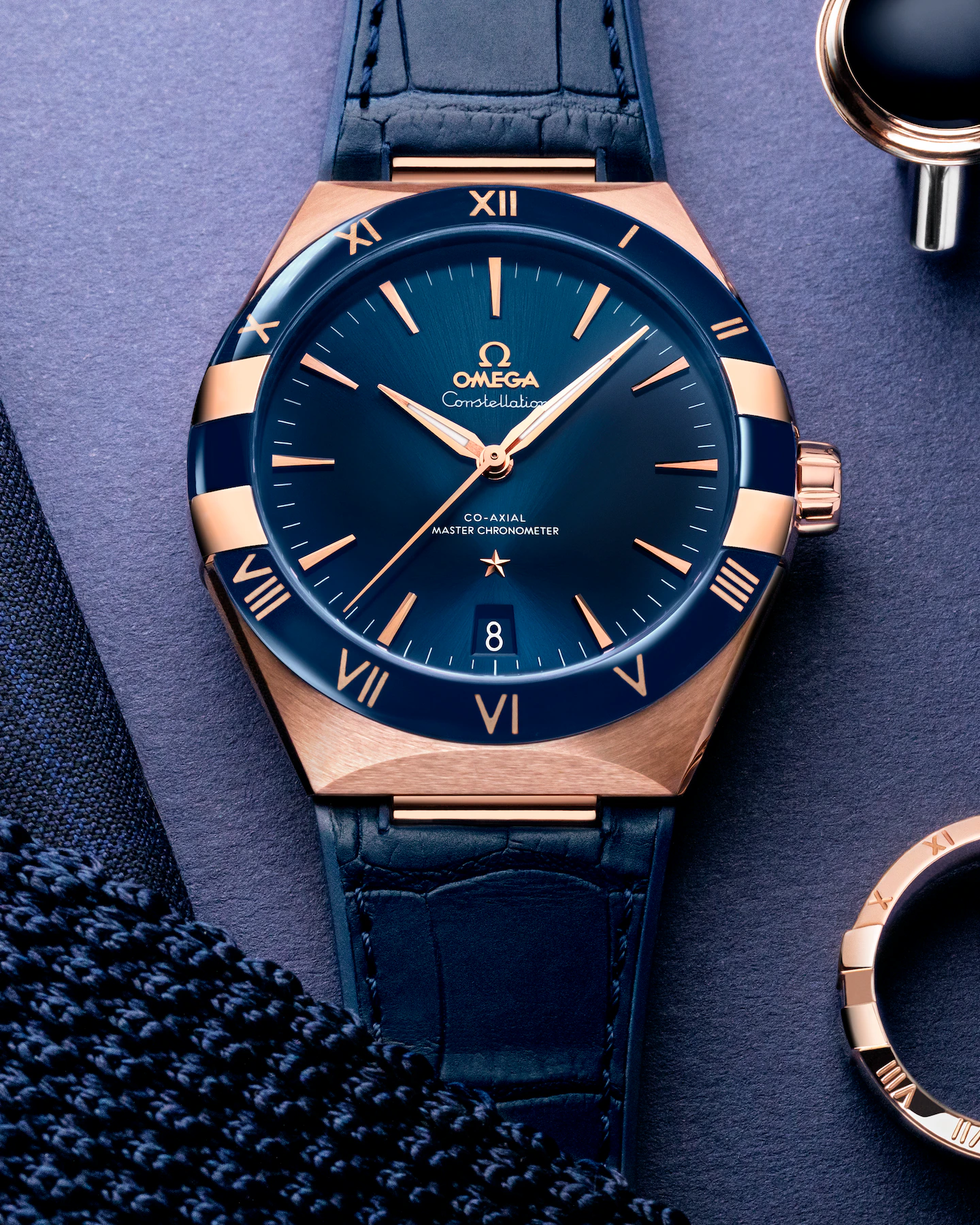 Constellation 41 mm, Sedna? gold on leather strap(1:1 replica) - Top club