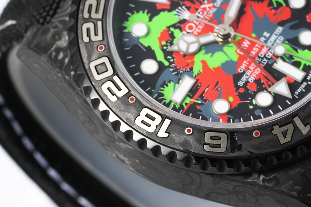 Diw New Rolex Ultra Limited Edition GMT-MASTER II - Carbon Fiber - Graffiti Color(1:1 replica) - Elite Watch Atelier