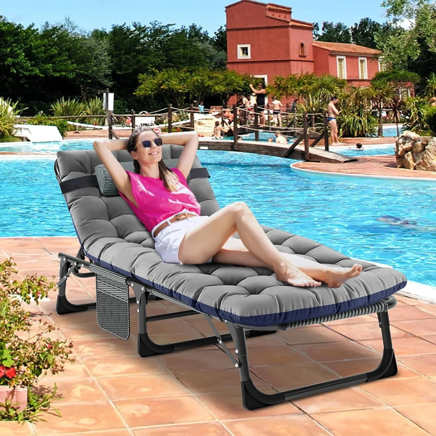 Slsy 5-Position Adjustable Folding Lounge Chair And Cot - 75.2" x 25.6" x 11.8" - Image 114 Slsy 5-Position Adjustable Folding Lounge Chair And Cot - 75.2" x 25.6" x 11.8" - Image 114