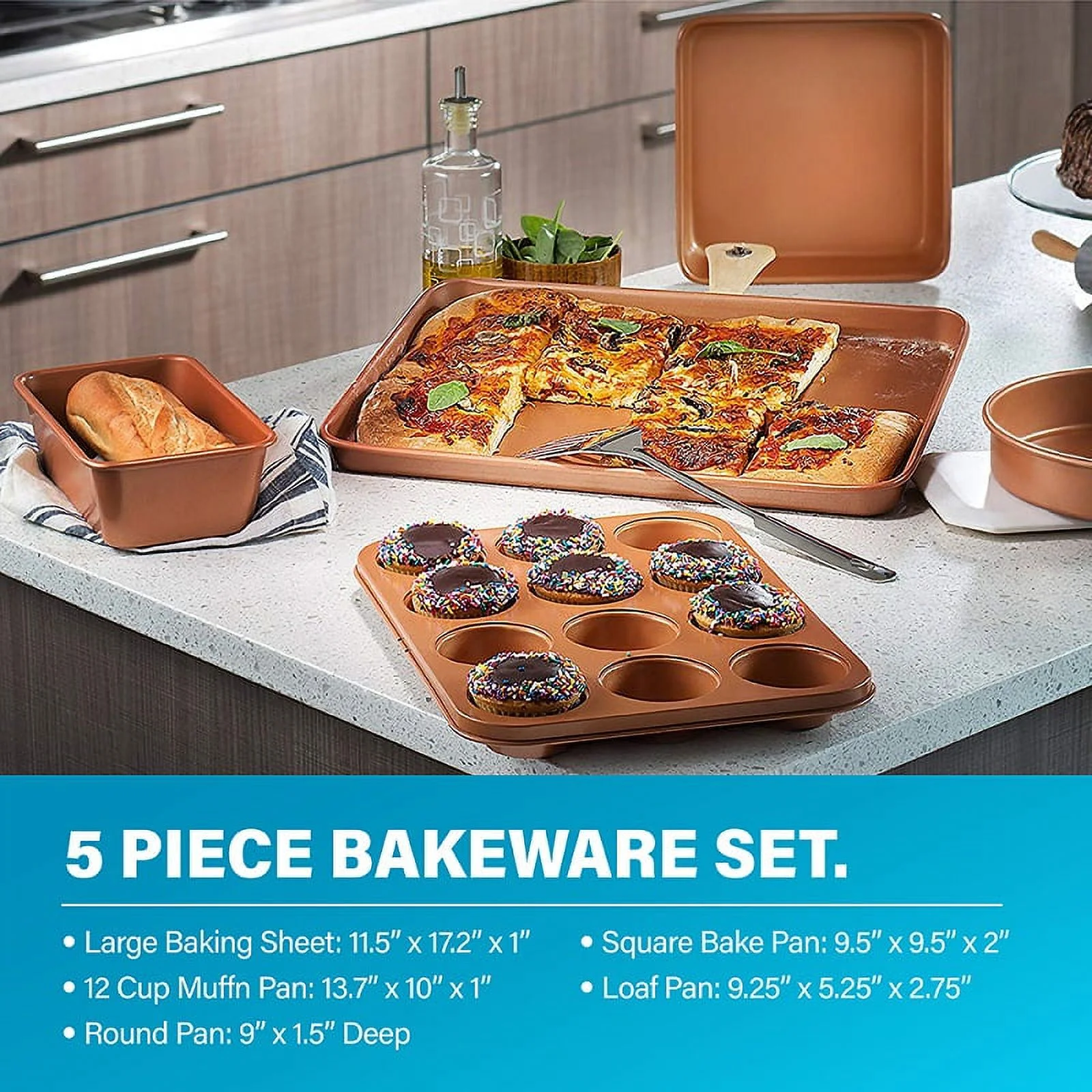 Gotham Steel 32 Pcs Pots and Pans Set Non Stick, Cookware Set with Bakeware and Premium Food Storage Set Nonstick Pots and Pans Set, Red - Image 13