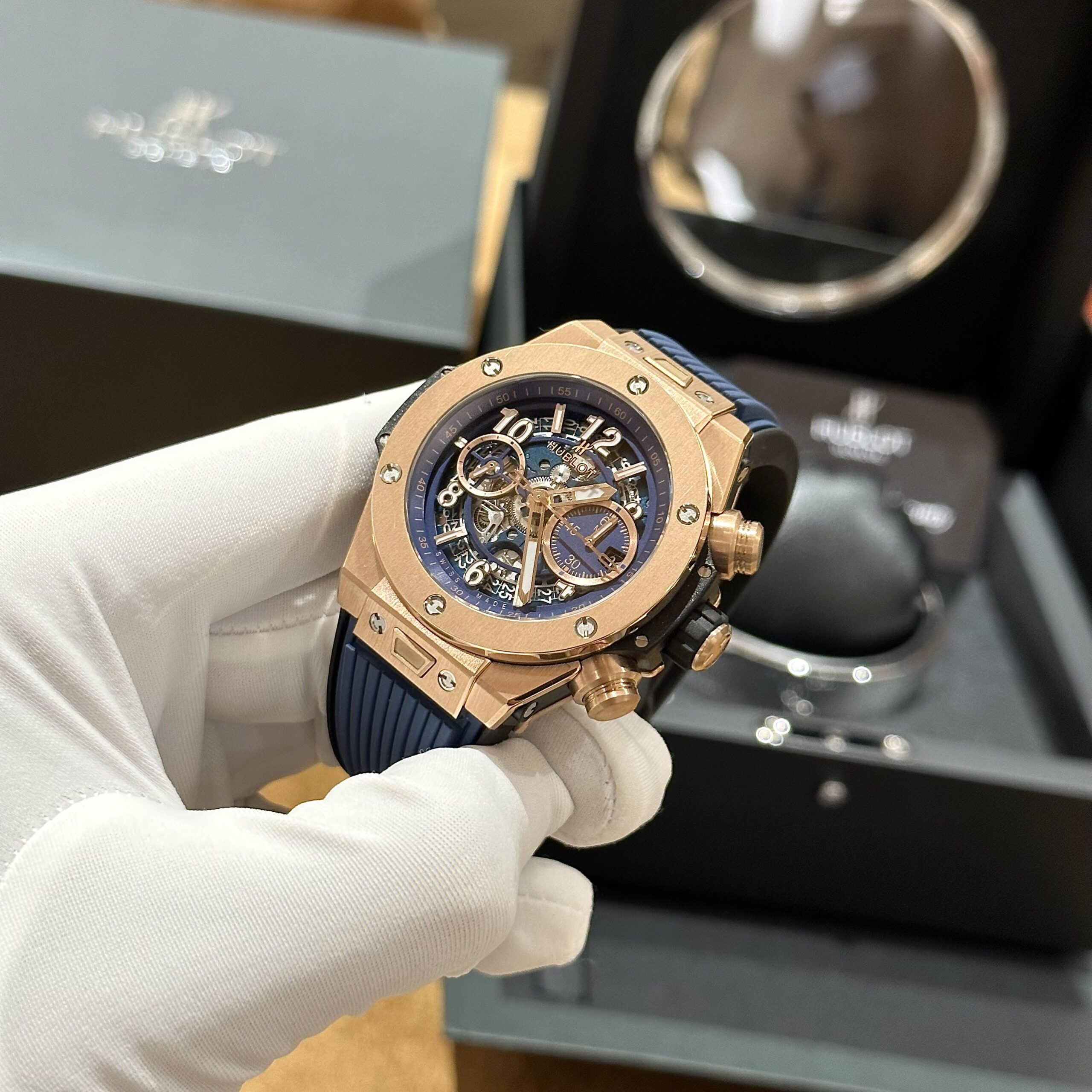Hublot Replica 1:1 Watch Big Bang Unico King Gold Blue 44mm - Elite Watch Atelier