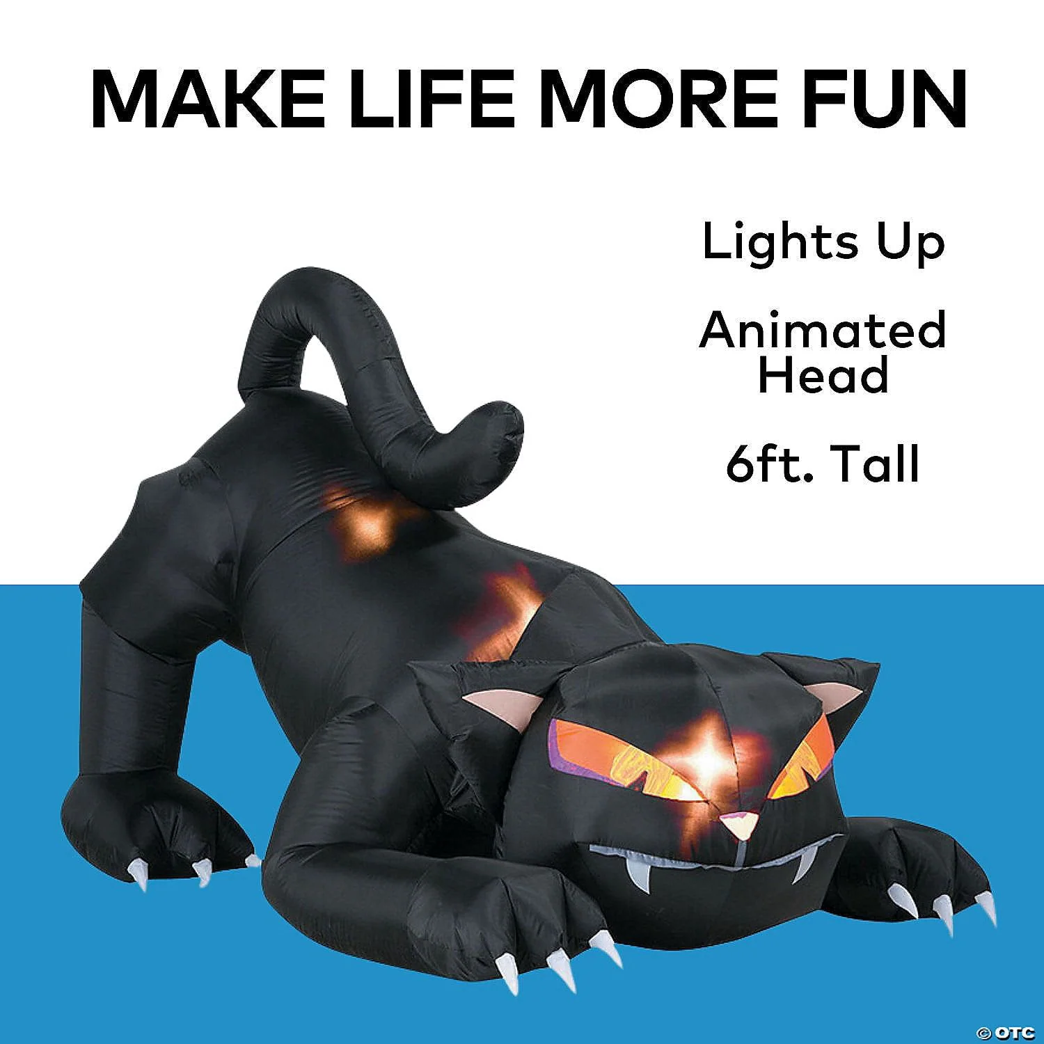 72" Blow Up Inflatable Black Cat With Turning Head Halloween Decoration - Image 3 72" Blow Up Inflatable Black Cat With Turning Head Halloween Decoration - Image 3