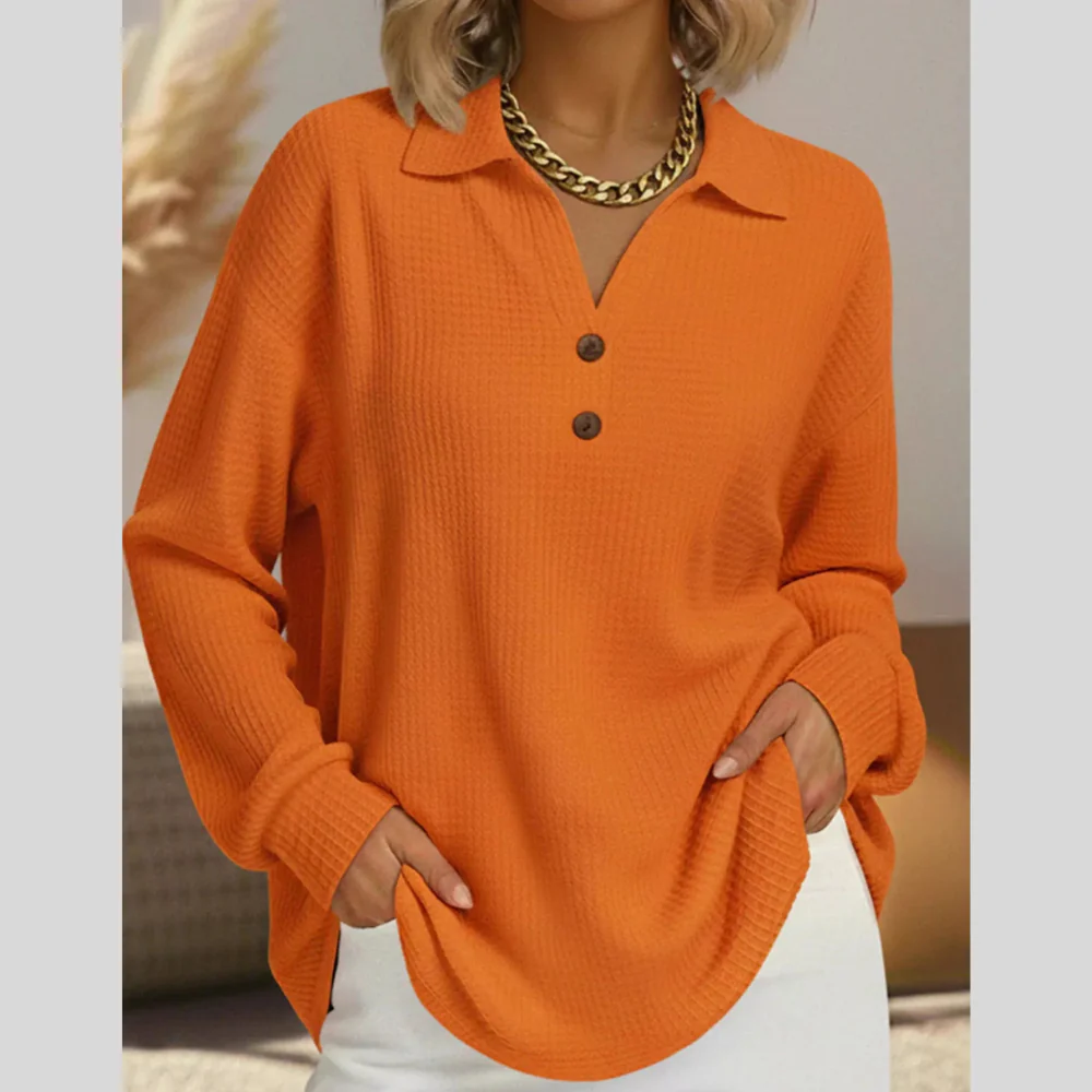 Full Size Textured Knit Decor Button Top Plus Size - ZKZOOK