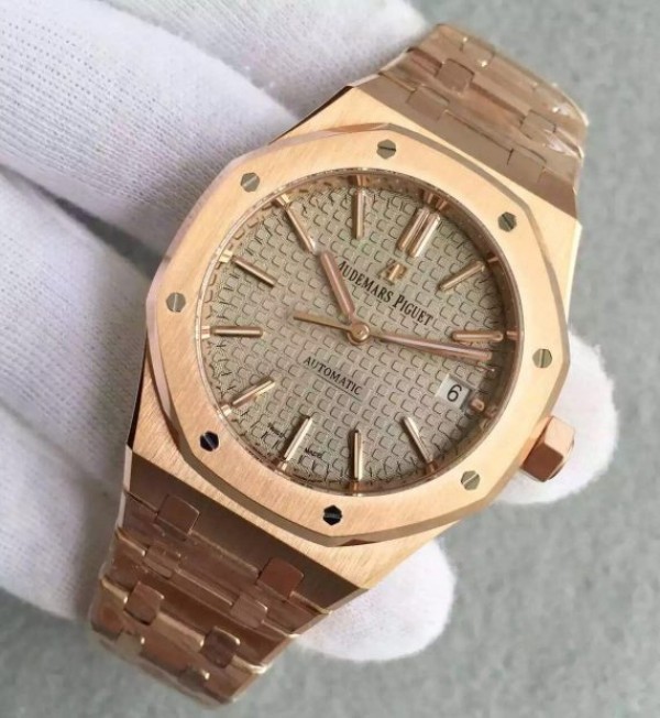 Replica Audemars Piguet JF Royal Oak 37mm 15450 RG Gray Dial RG Bracelet A3120 - Elite Watch Atelier