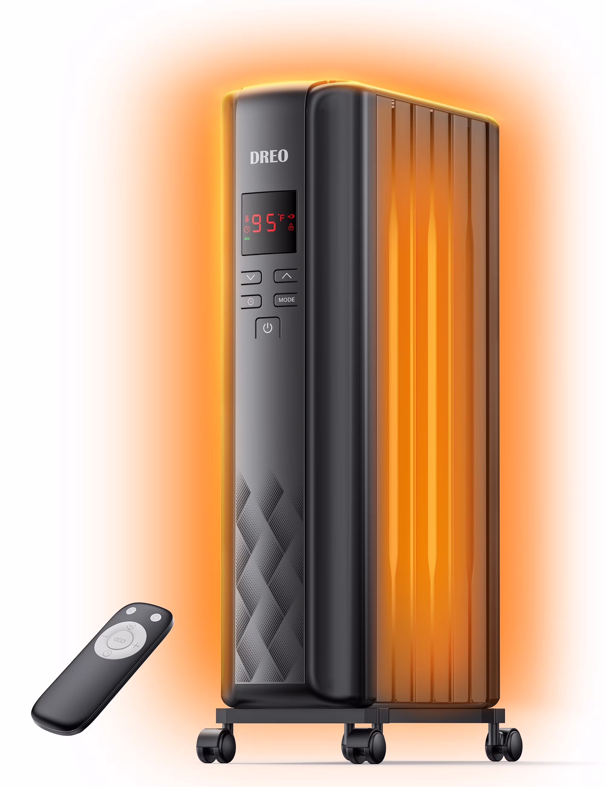 Dreo Oil Filled Radiator, Electric Radiant Heaters for indoor use Large Room with Remote Control, Child Lock, 4 Modes, Overheat & Tip-Over Protection, 24h Timer, Digital Thermostat, Quiet, 1500W - Image 3