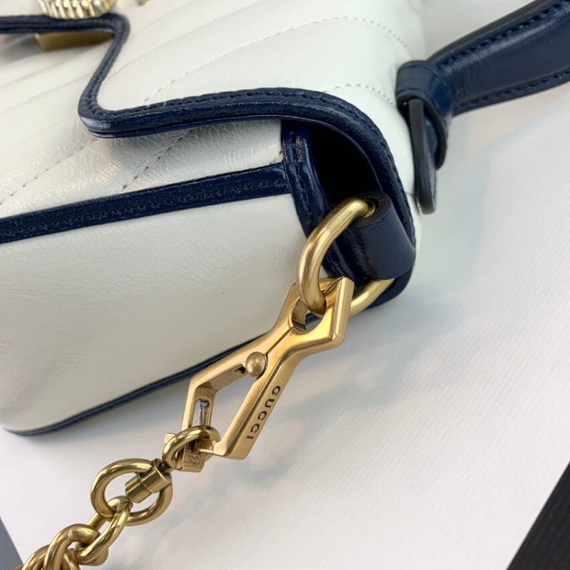 Replica Gucci Gg Marmont Mini Top Handle Bag 583571 White1:1High-quality replica